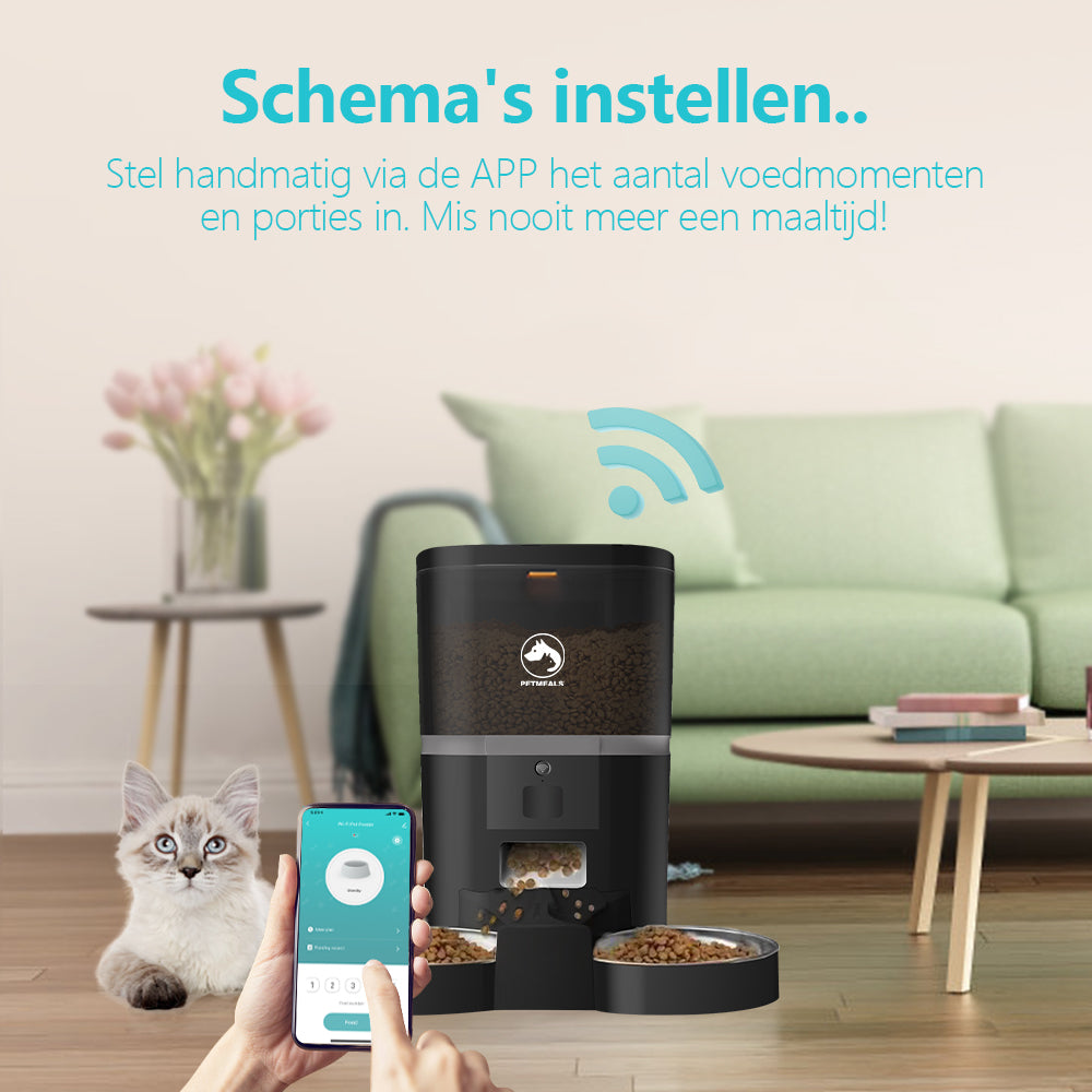 PetMeals® Smart WiFi Automatic Feeder - Dual Bowl Convenience - modernized.nl