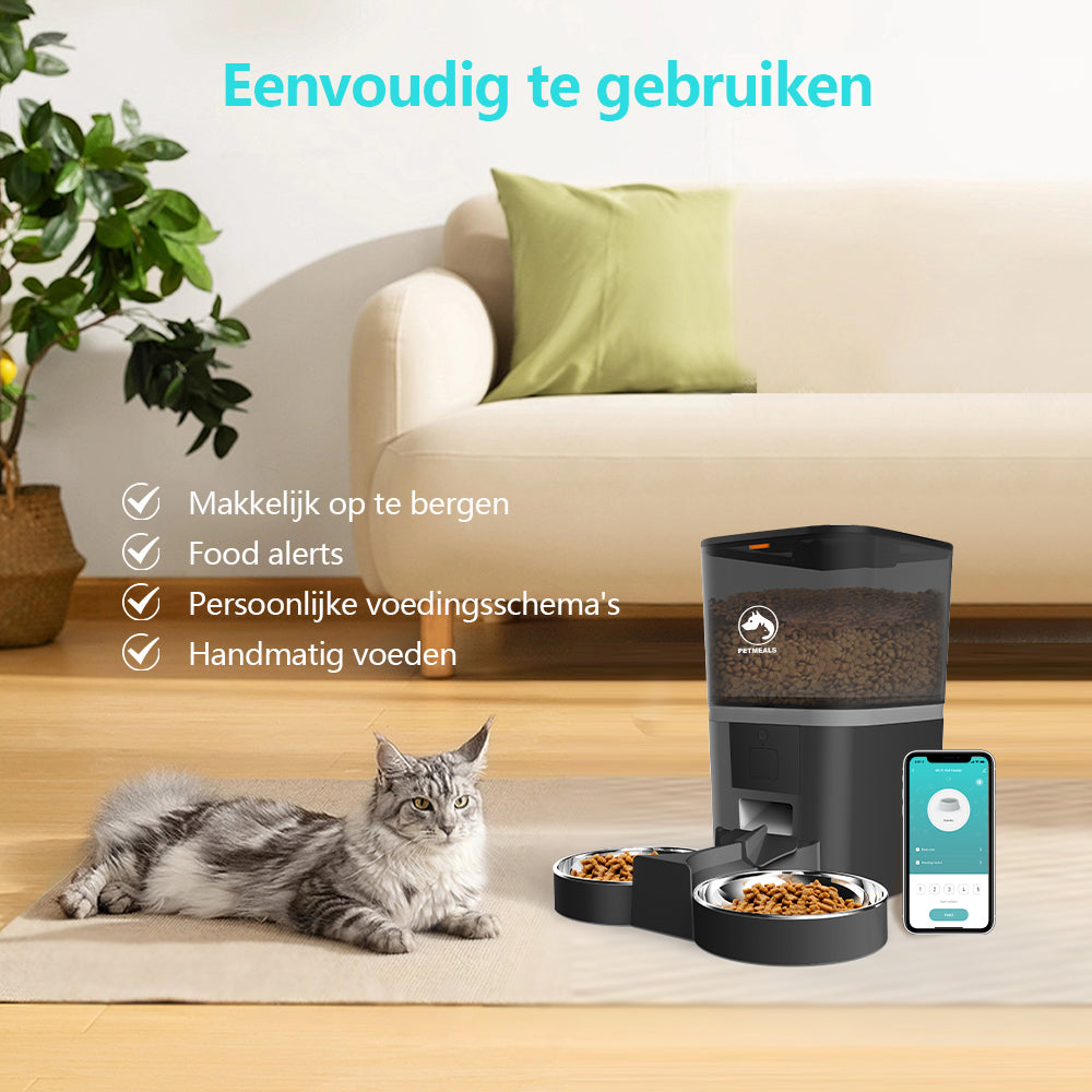 PetMeals® Smart WiFi Automatic Feeder - Dual Bowl Convenience - modernized.nl