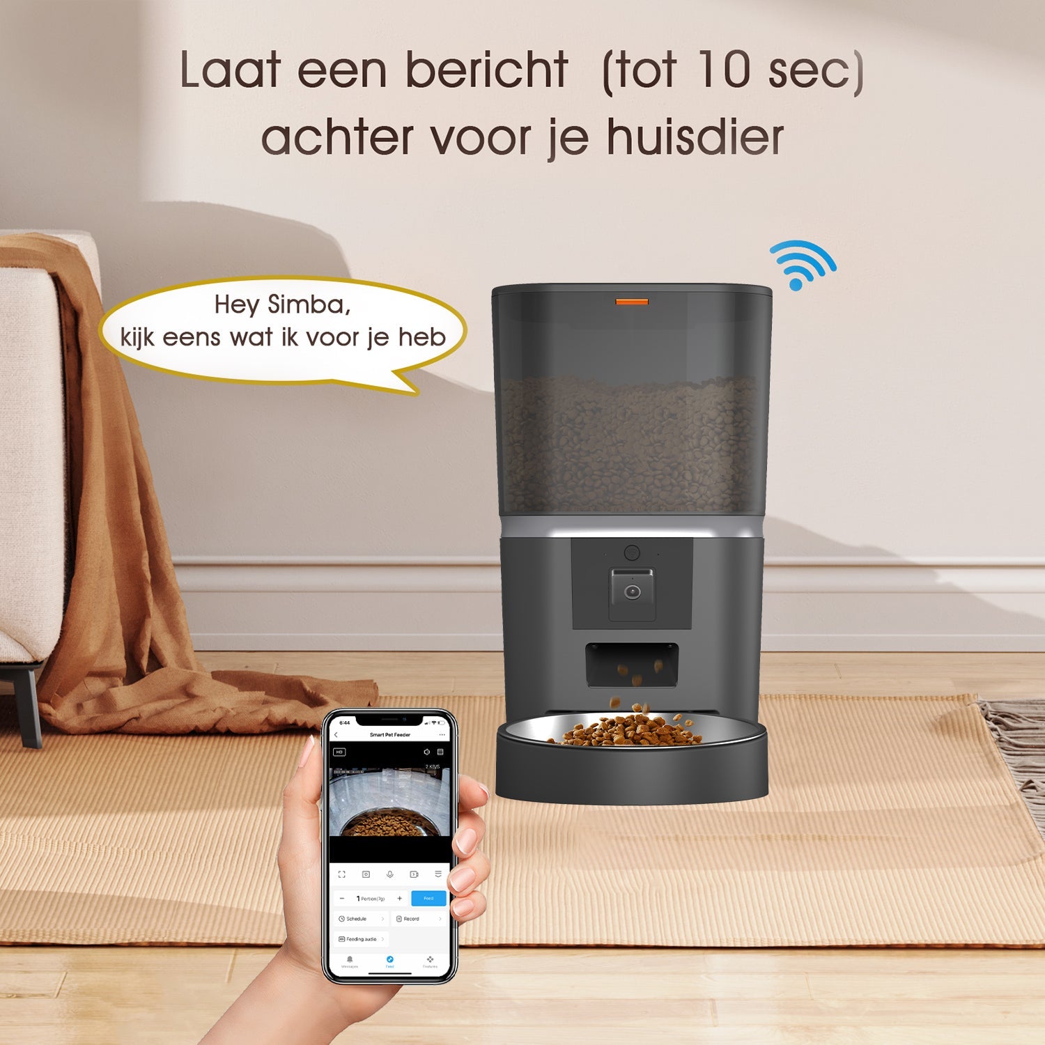 PetMeals® Smart Feeding Station with Camera - Single Bowl - modernized.nl