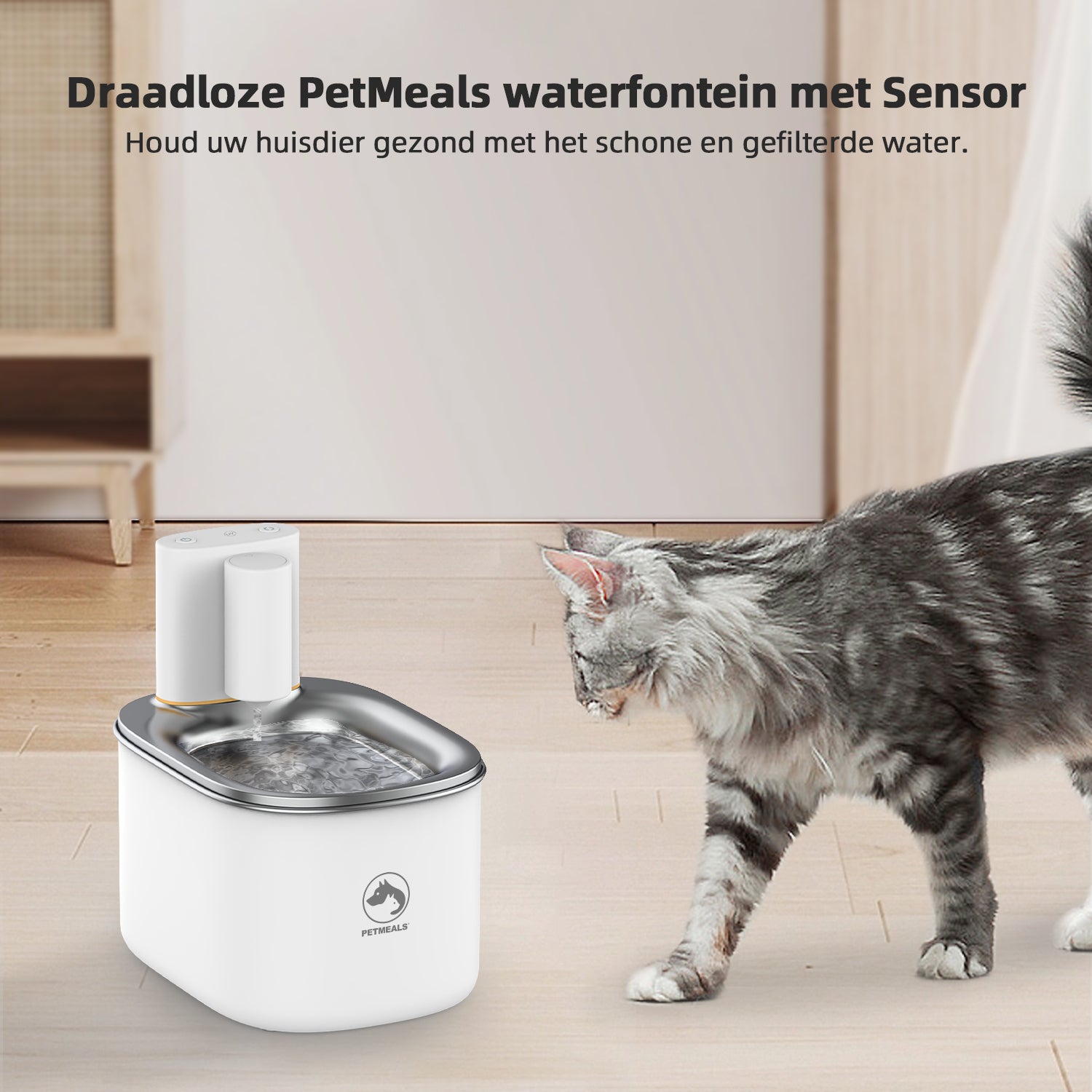 PetMeals® Drinkfontein voor Katten en Honden - Slimme Drinkfontein met App - 4L Voor ultieme hydratatie! - modernized.nl