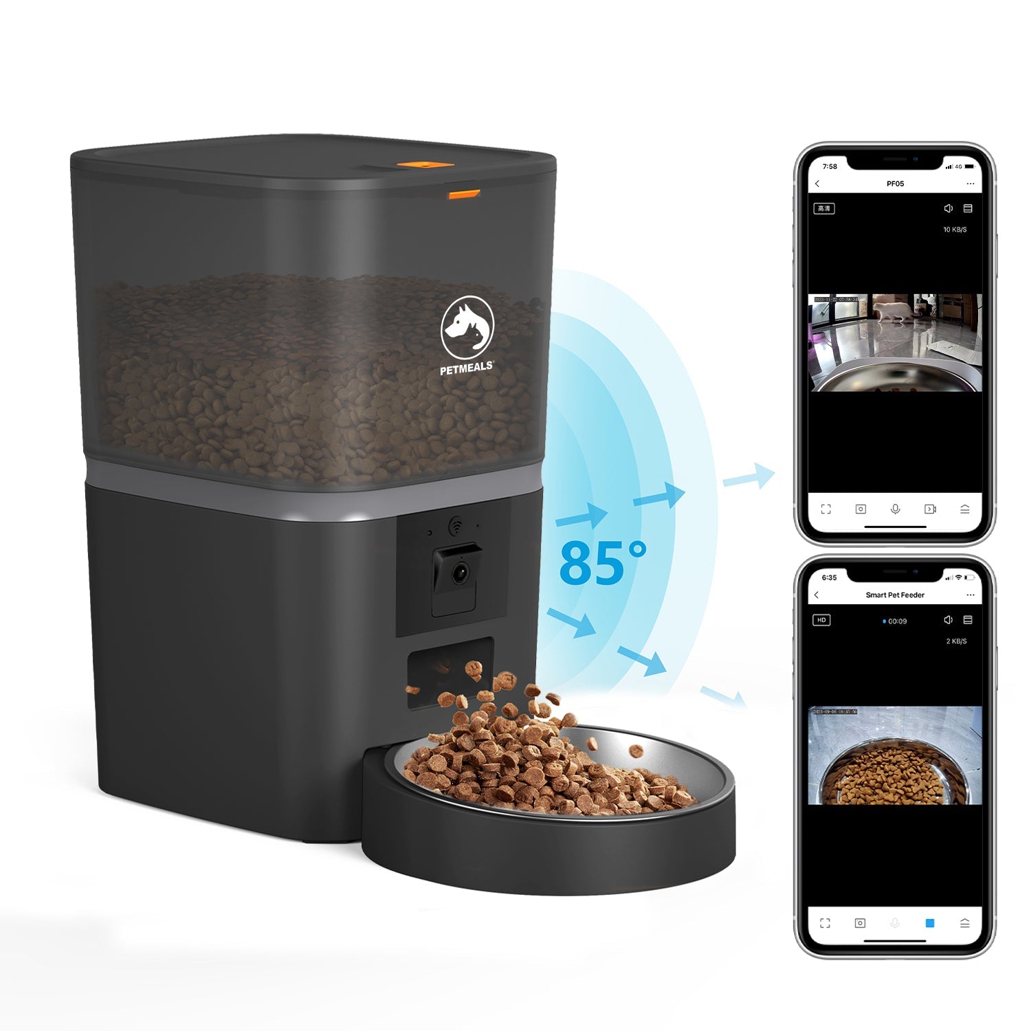PetMeals® Smart Feeding Station with Camera - Single Bowl