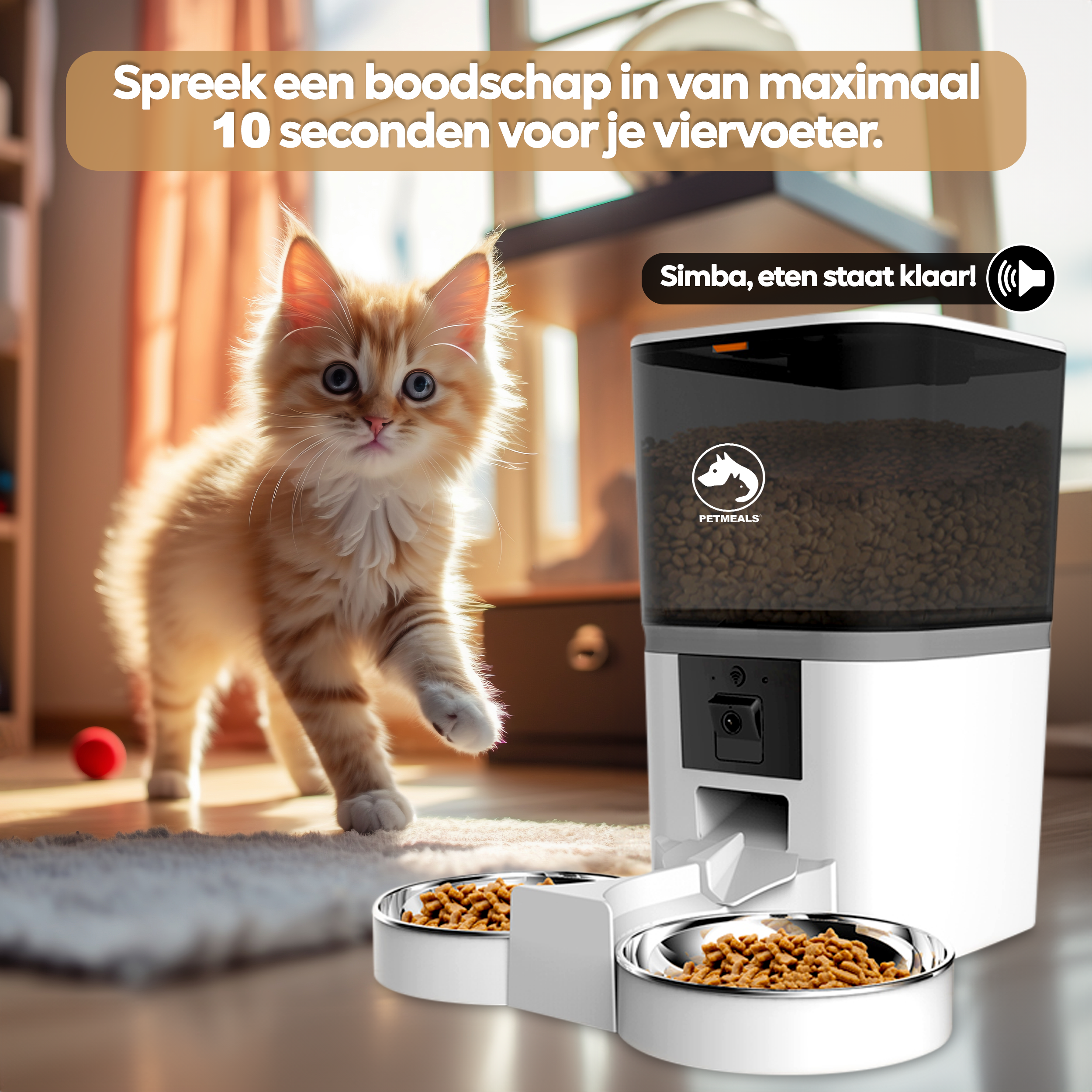 PetMeals® Automatische Voerbak met Camera - Dubbele Kom voor Gemak en Controle - modernized.nl