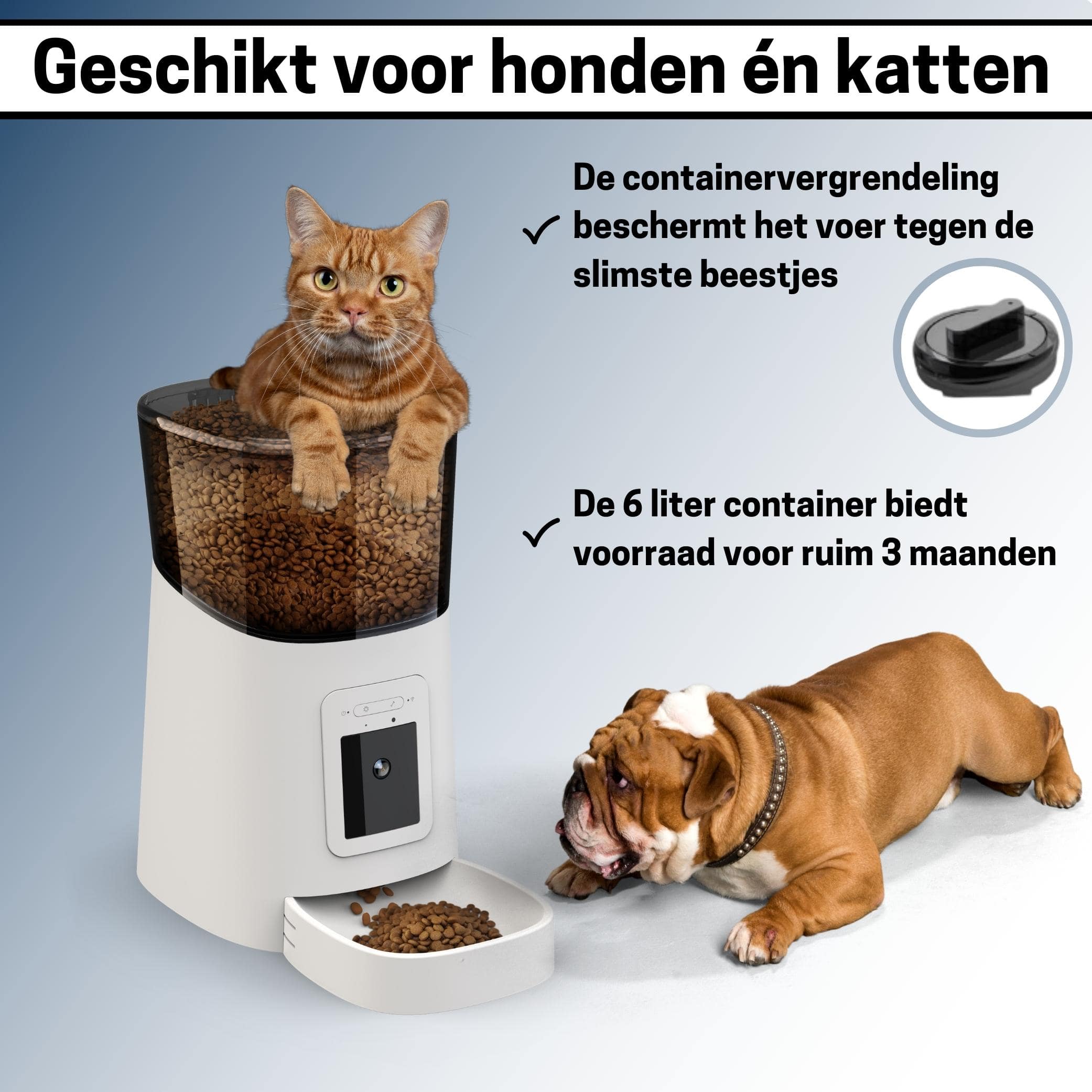 Slimme Voerautomaat met Camera en Audio - Inclusief SD-Kaart - Automatische Kattenvoerbak in stijlvol Wit - modernized.nl