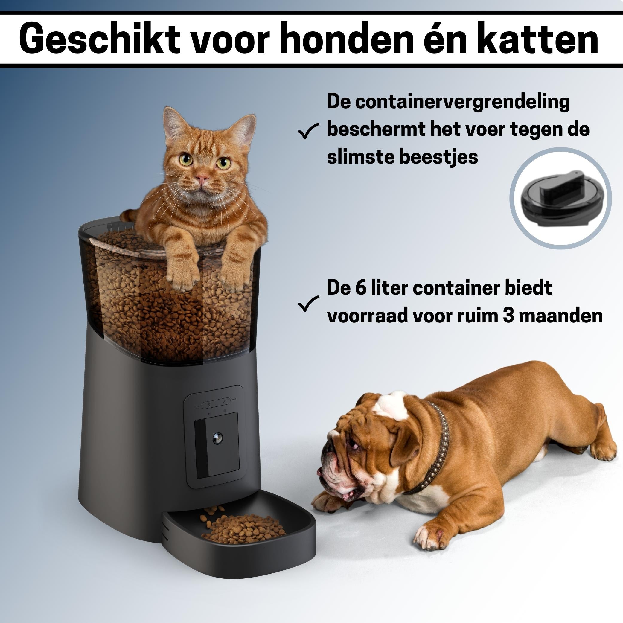 Slimme Voerautomaat voor Katten - Met Camera en Geluidsfunctie - Inclusief SD-Kaart - Elegante Zwarte Ontwerp - modernized.nl