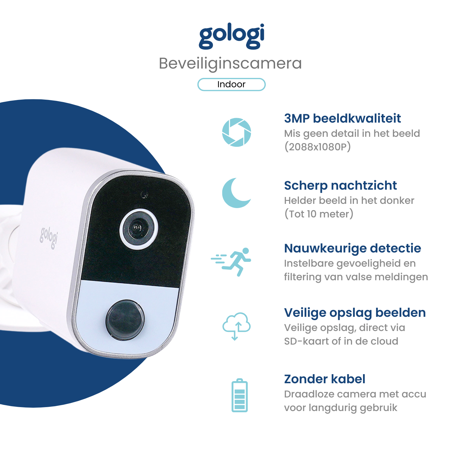 Draadloze batterij camera