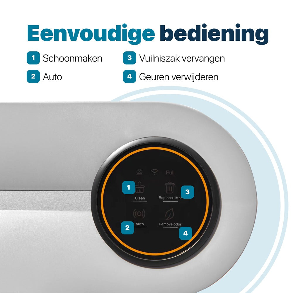 Slimme Zelfreinigende Kattenbak - Met App en Touchscreen - Chique Zilverkleurig Design - modernized.nl