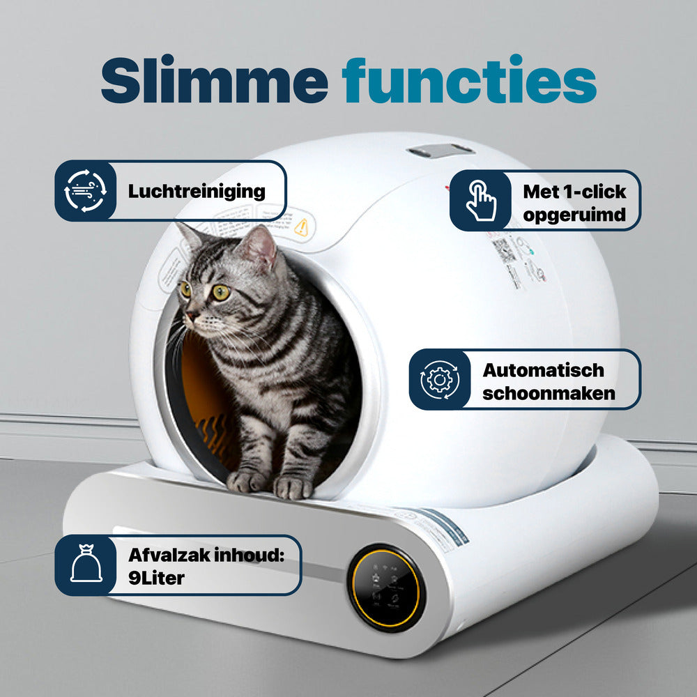 Slimme Zelfreinigende Kattenbak - Automatisch, App-gestuurd en Met Touchscreen - Prachtig Roze Design - modernized.nl