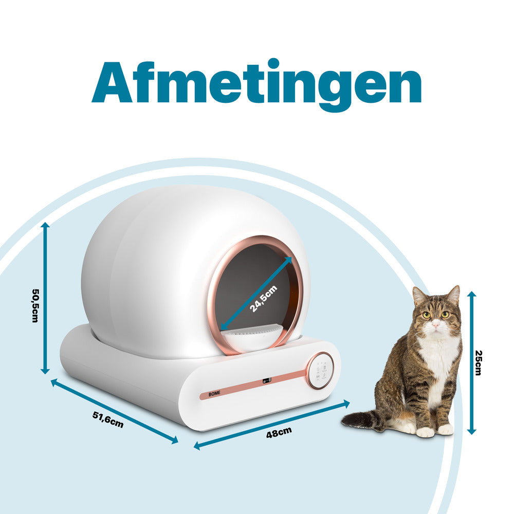 Slimme Zelfreinigende Kattenbak - Automatisch, App-gestuurd en Met Touchscreen - Prachtig Roze Design - modernized.nl