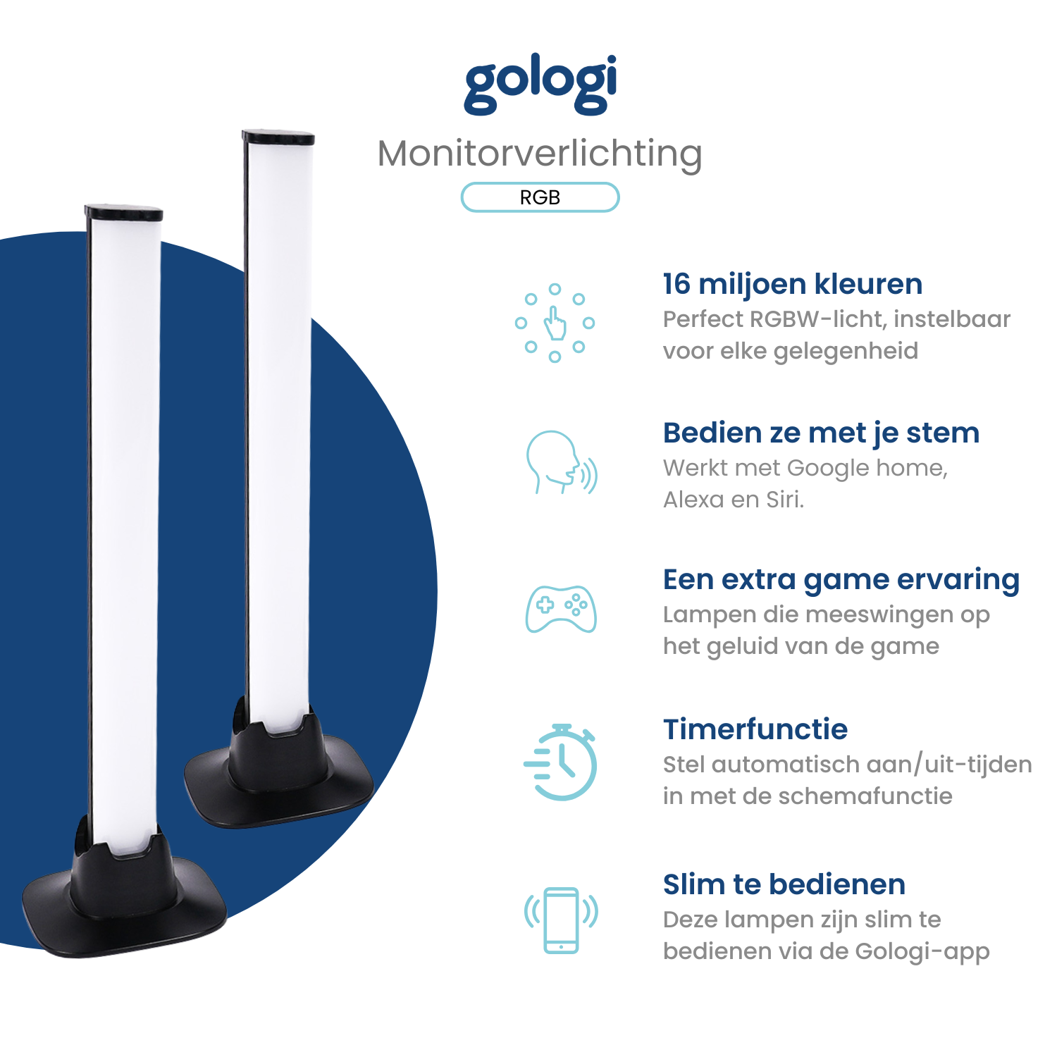 Staande monitorverlichting RGB