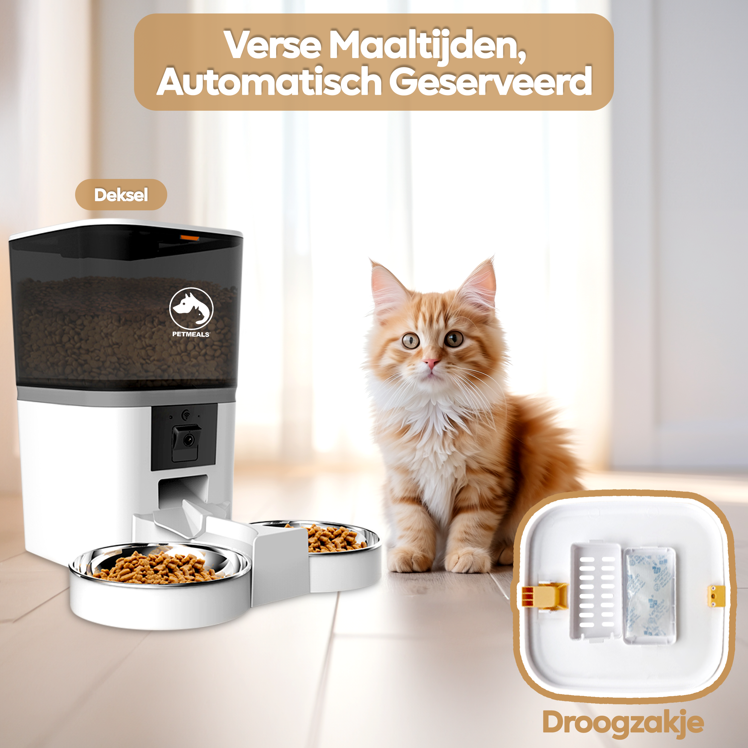 PetMeals® Automatische Voerbak met Camera - Dubbele Kom voor Gemak en Controle - modernized.nl