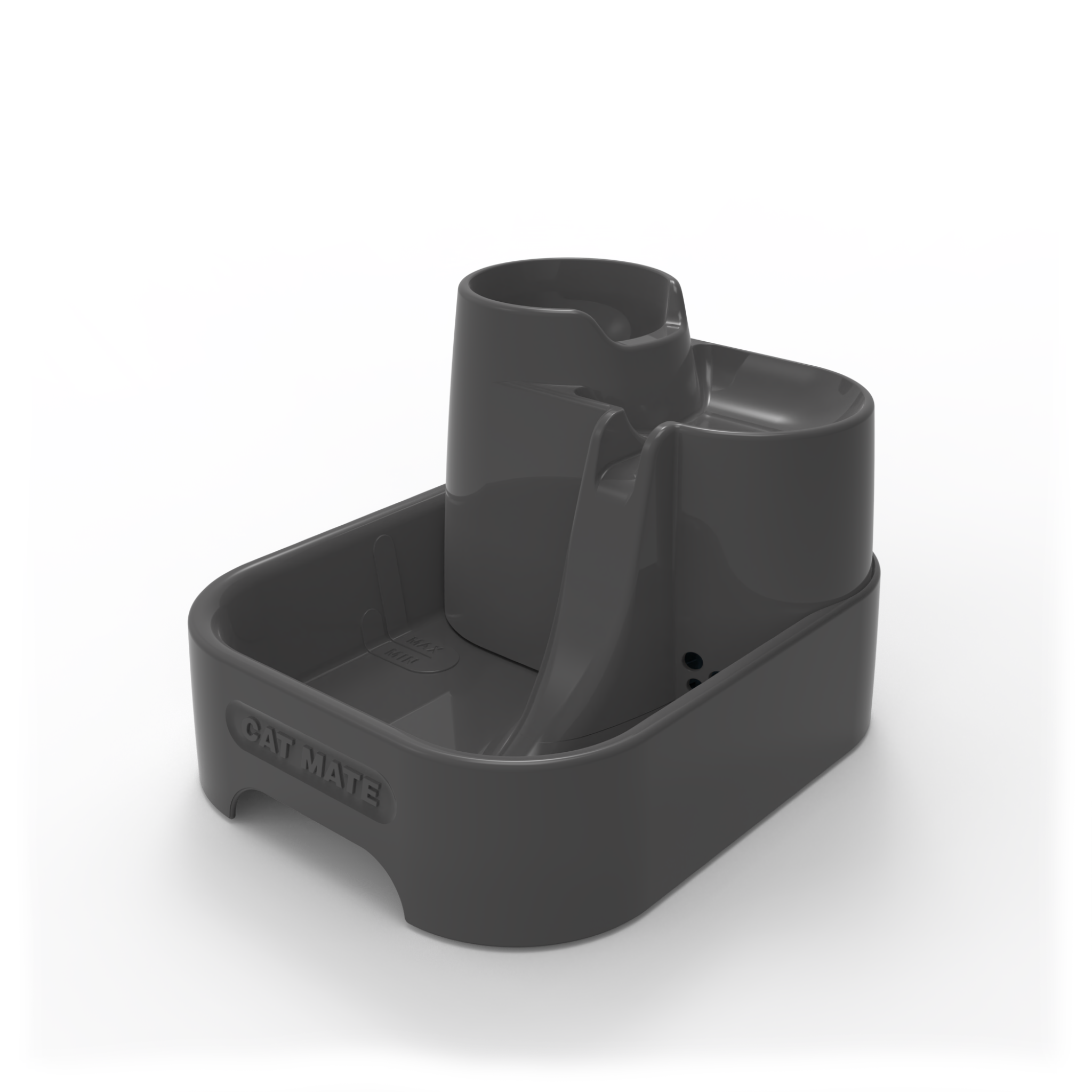 Stylish Dark Grey Cat Mate Three-Tier Pet Fountain – Keep Your Feline Hydrated! - modernized.nl