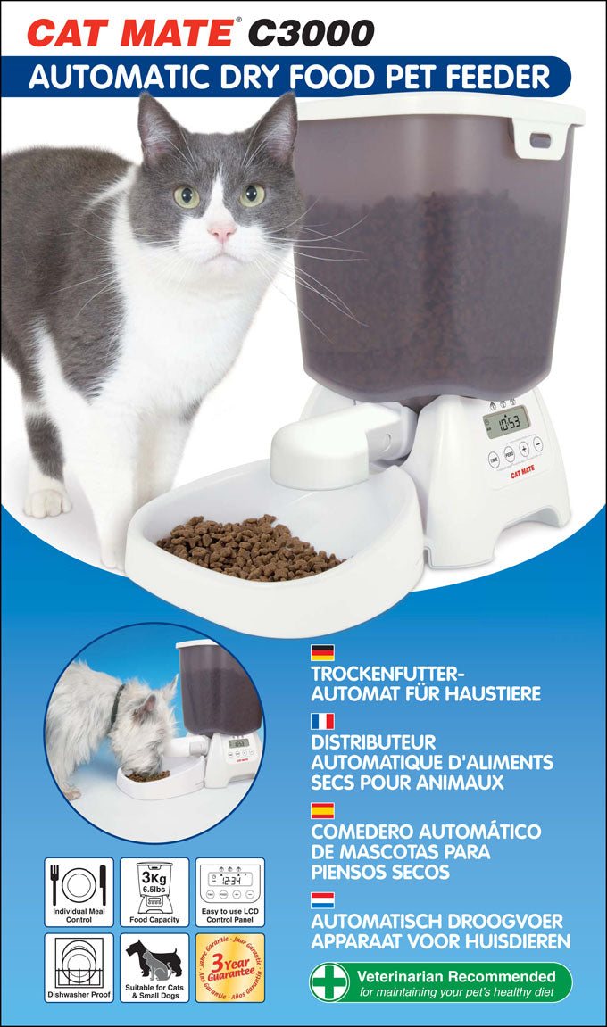 Multi-meal Automatic Dry Food Pet Feeder with Digital Timer (C3000) - modernized.nl