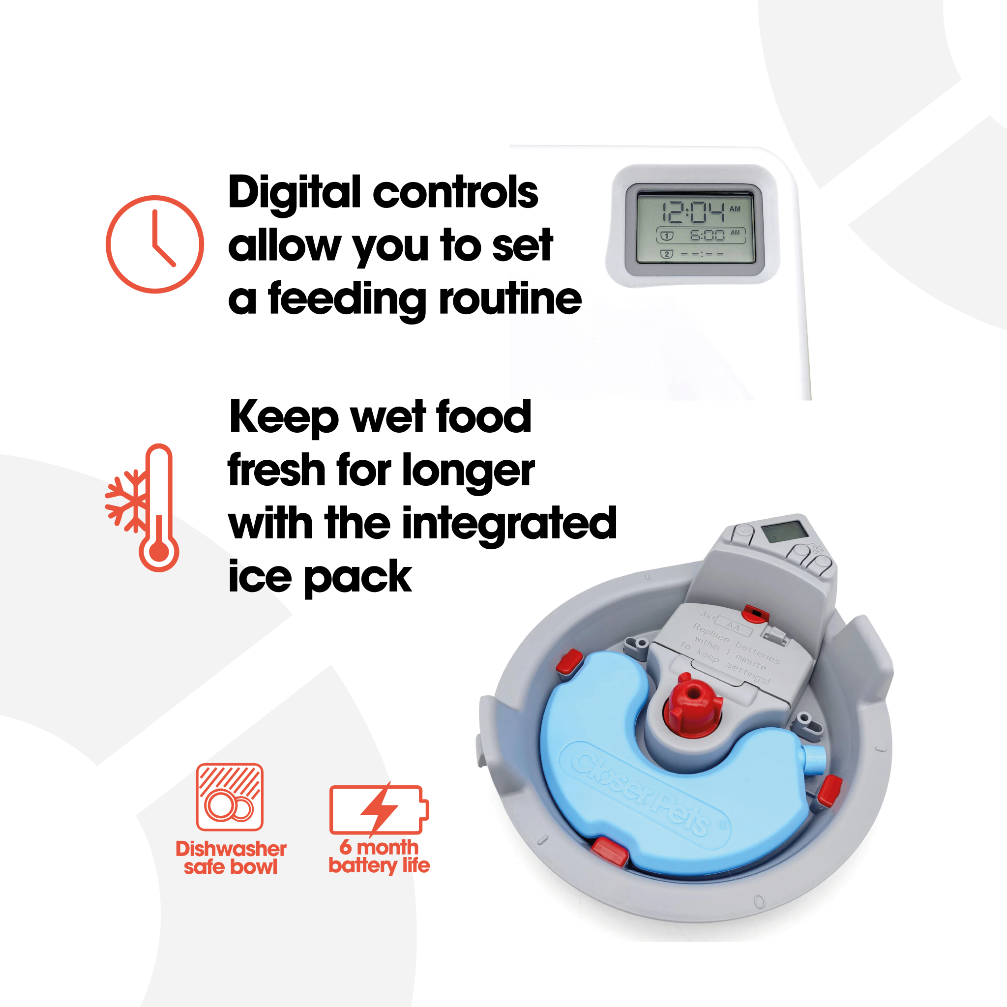 Cat Mate Three-meal Automatic Pet Feeder with Digital Timer (C300) - modernized.nl
