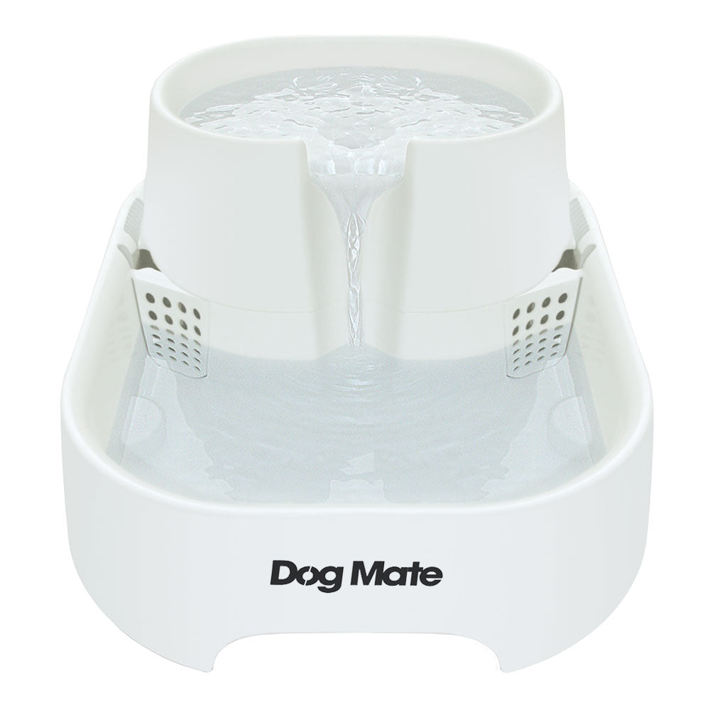 Spacious Two-Tiered 6-Litre Pet Water Fountain – Elegant White (Model 385E)