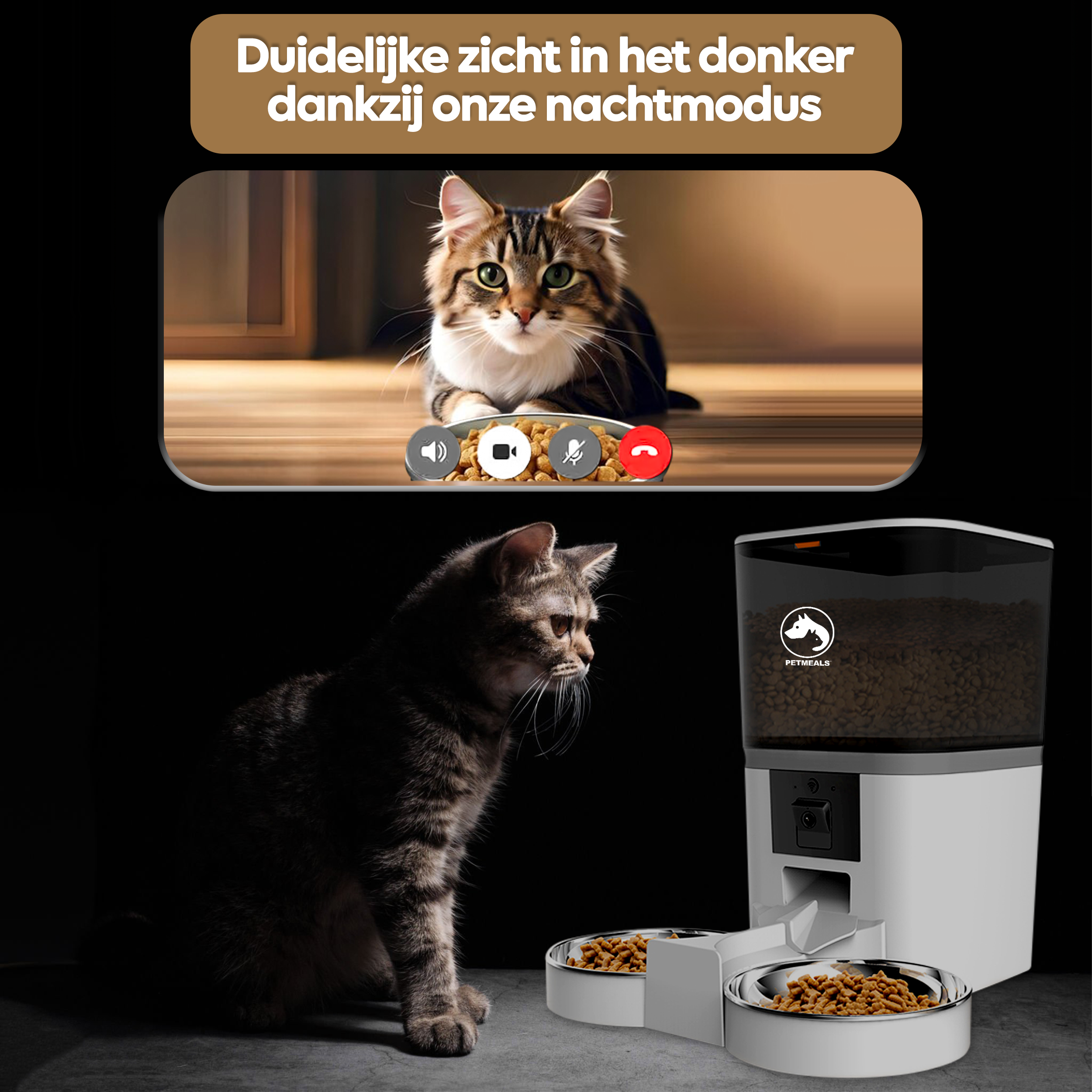 PetMeals® Automatische Voerbak met Camera - Dubbele Kom voor Gemak en Controle - modernized.nl