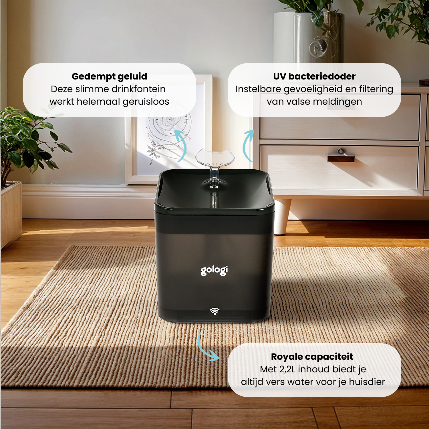 Slimme drinkfontein 2,2L - modernized.nl