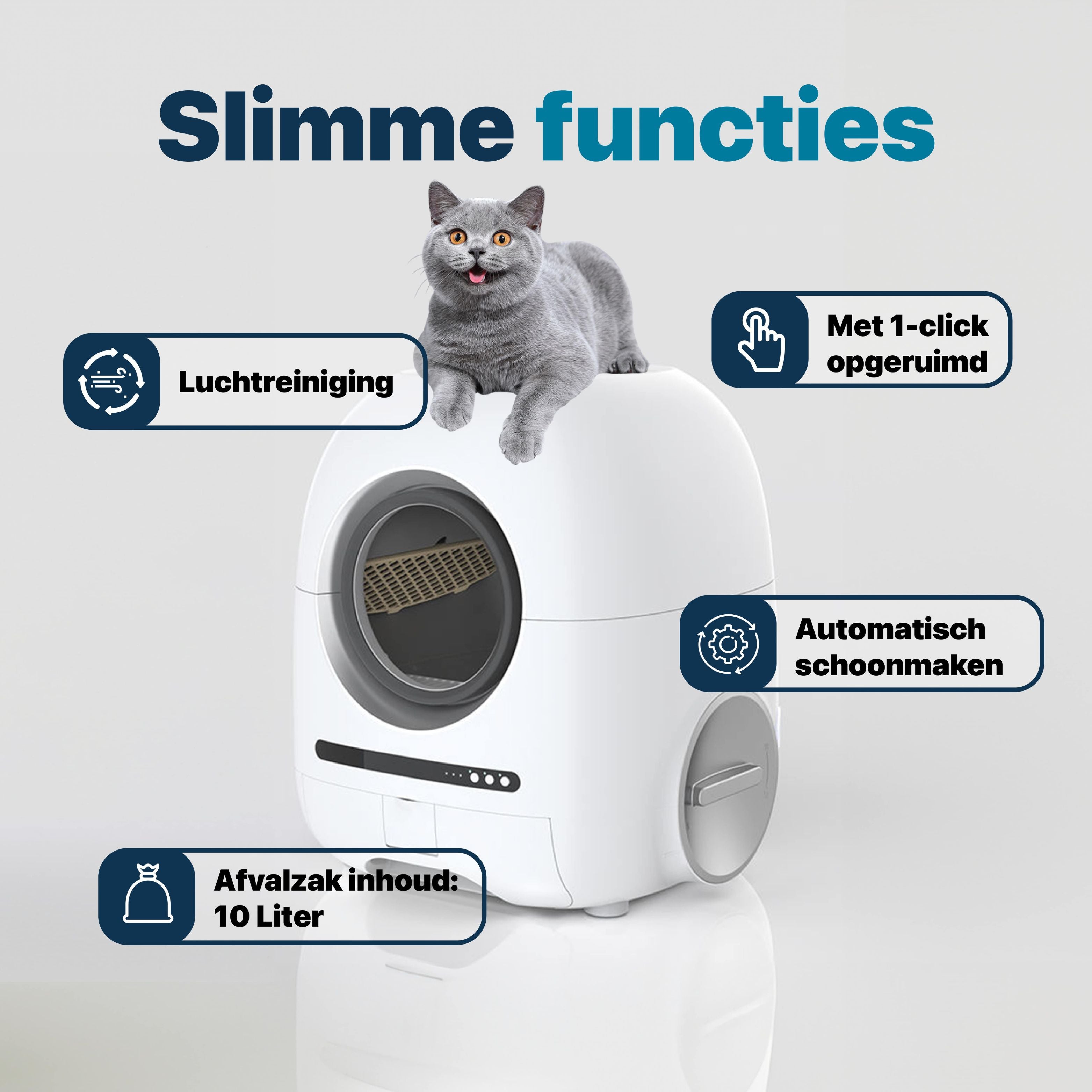 Slimme Zelfreinigende Kattenbak met Camera en App - Voor een Zorgeloze Zorg voor je Kat - modernized.nl