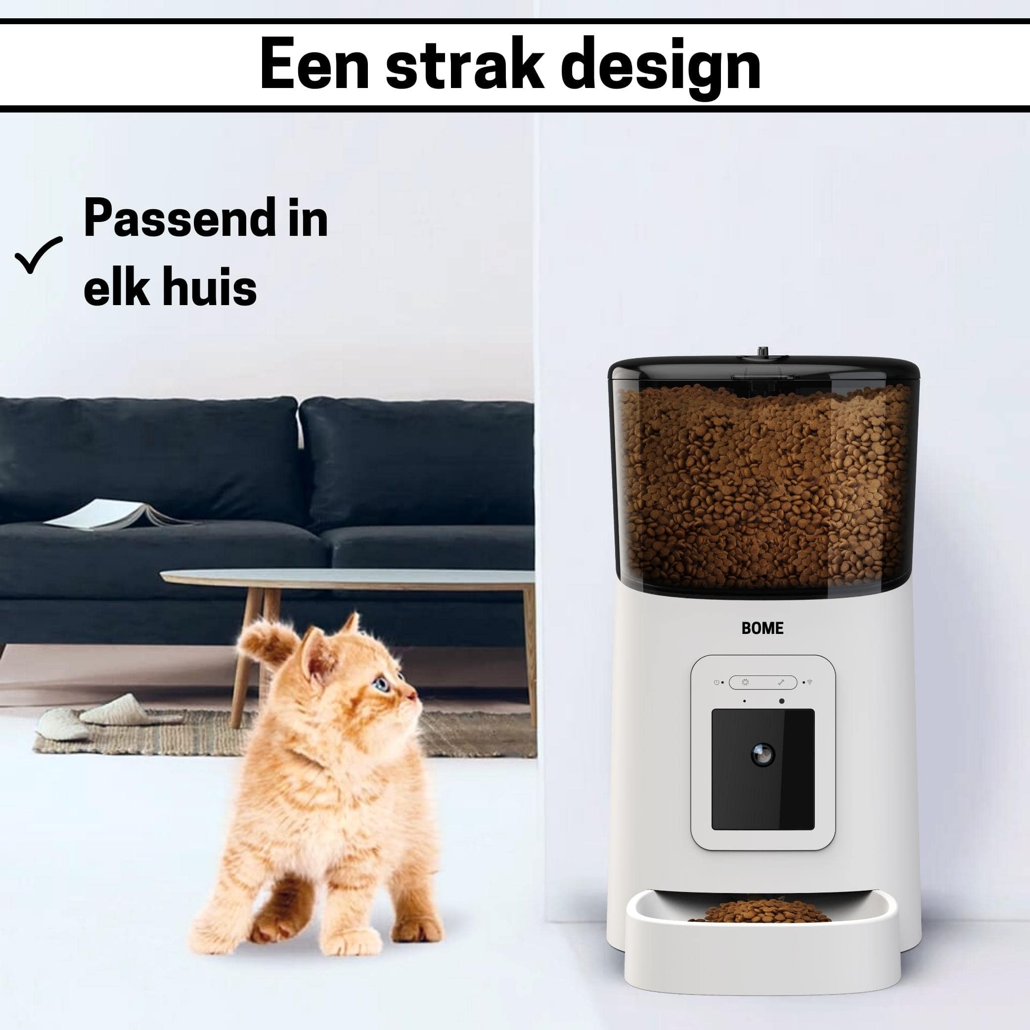 Slimme Voerautomaat met Camera en Audio - Inclusief SD-Kaart - Automatische Kattenvoerbak in stijlvol Wit - modernized.nl