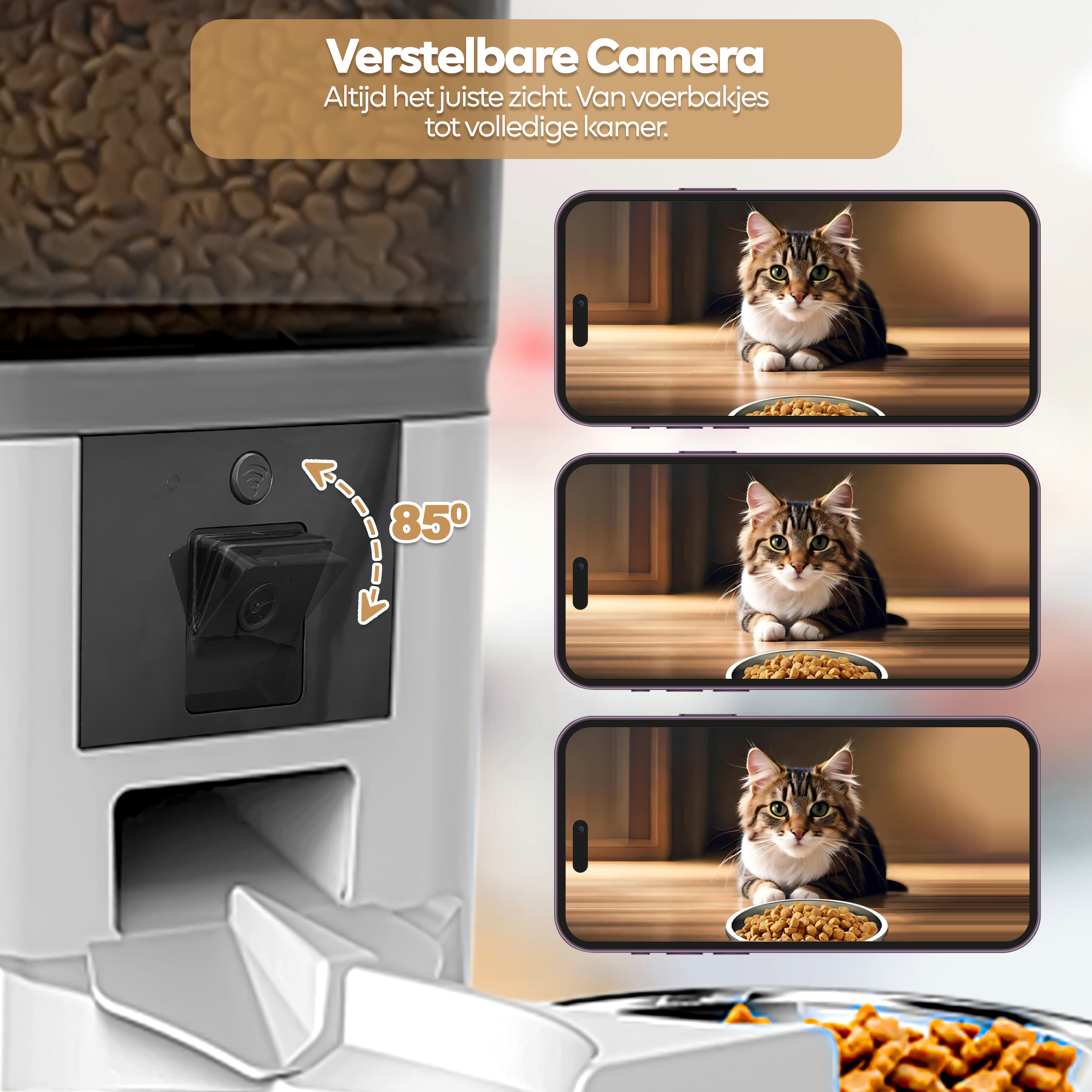 PetMeals® Automatische Voerbak met Camera - Dubbele Kom voor Gemak en Controle - modernized.nl