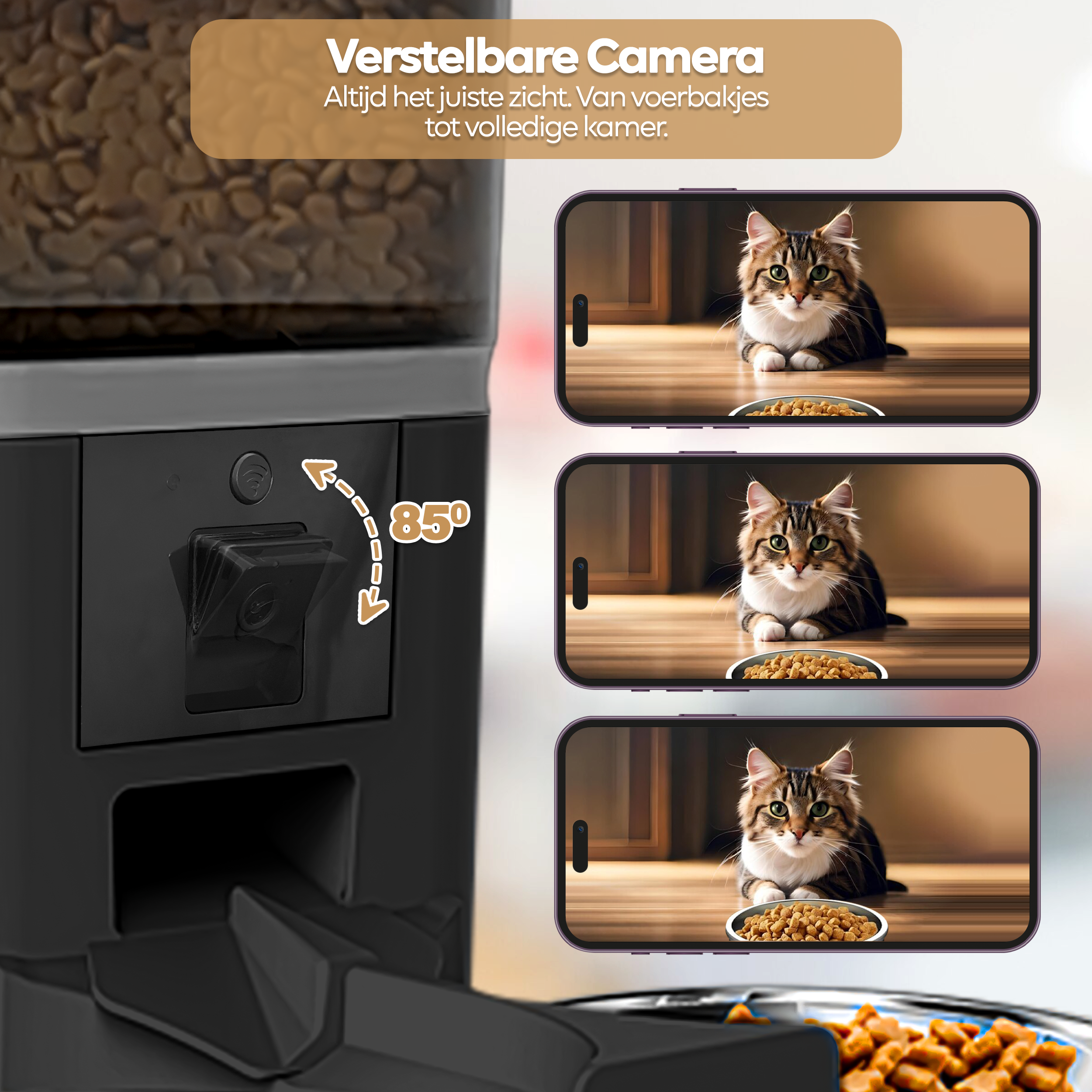PetMealsĀ® Automatische Voerbak met Camera - Dubbele Kom voor Zorgeloze Voeding - modernized.nl