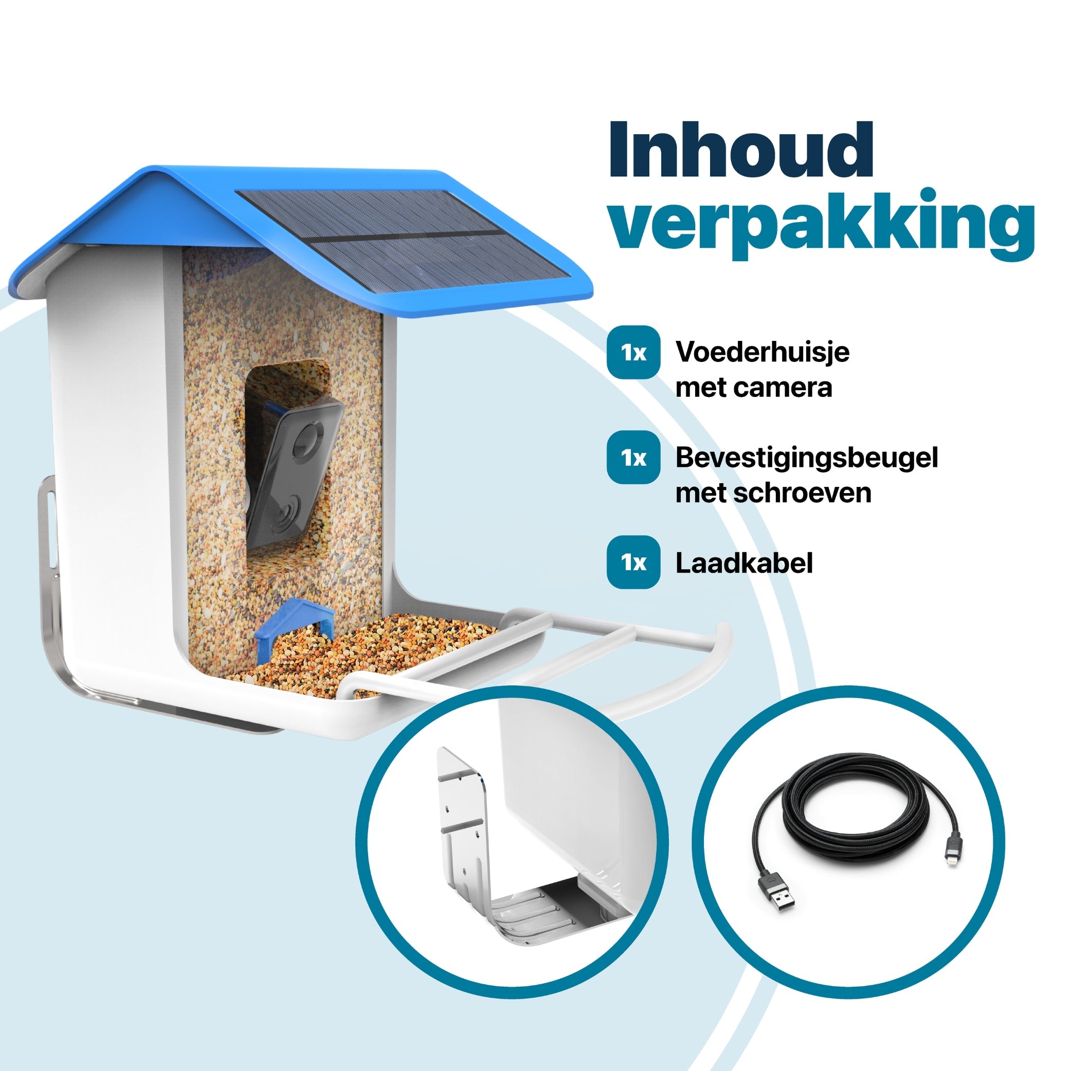 Interaktives Vogelhaus mit Kamera und Audio - AI-gestützte Vogelidentifikation - Hängendes Design - modernized.nl