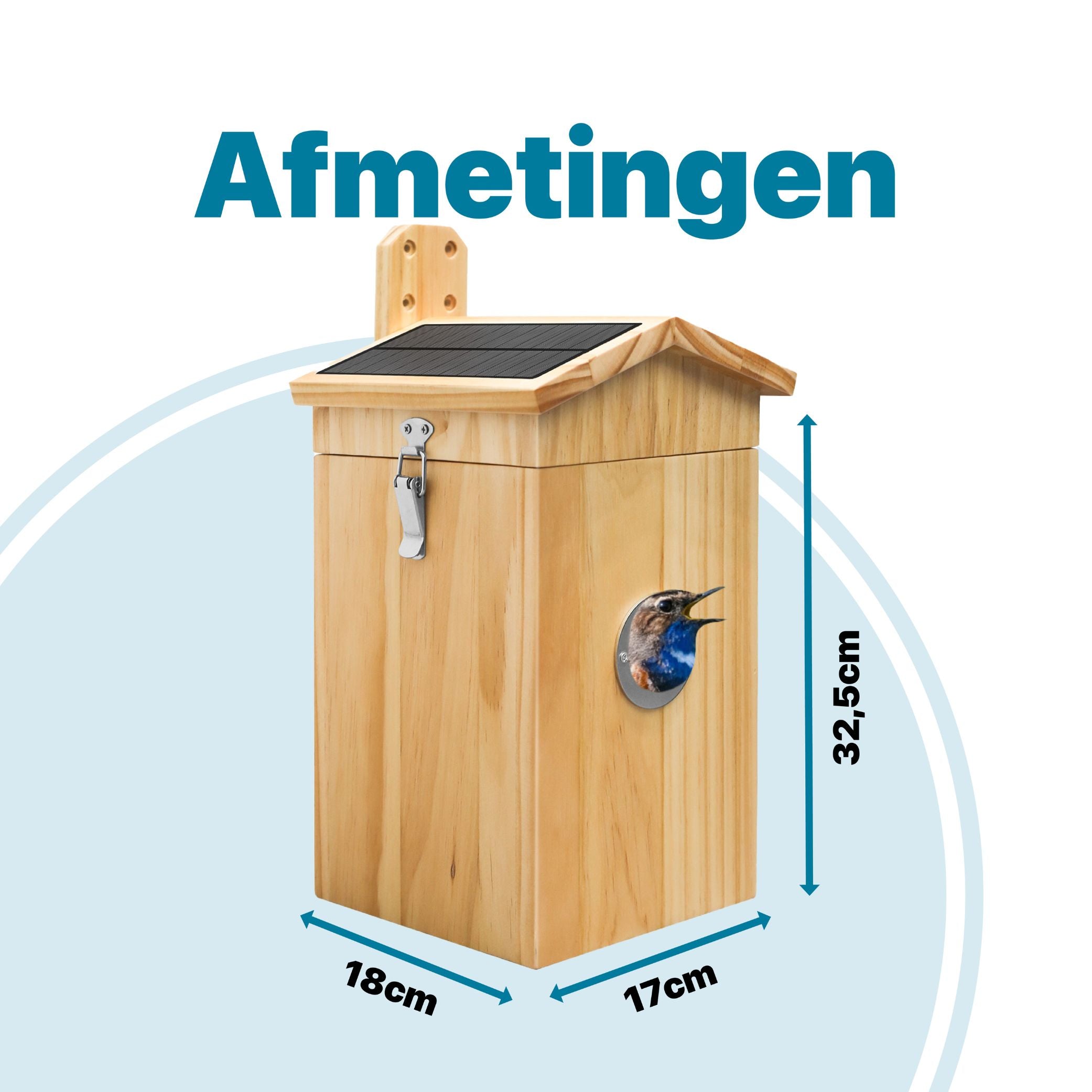 Moderne Vogelhuis met Camera en Geluid - Houten Nestkast met Zonne-energievoorziening - modernized.nl