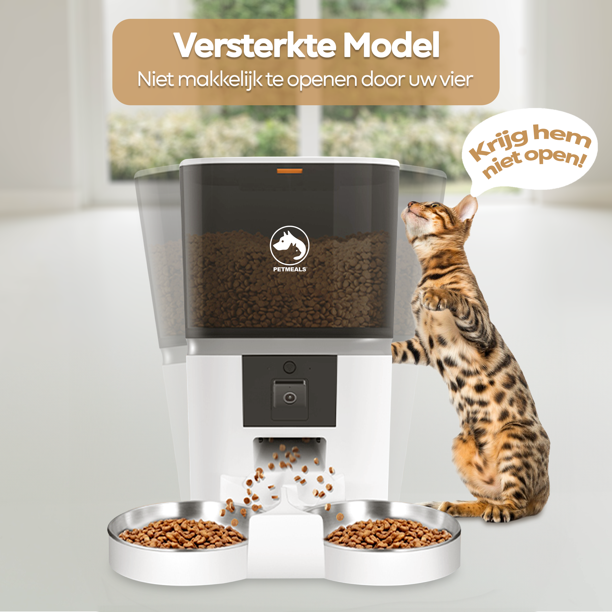 PetMeals® Automatische Voerbak met Camera - Dubbele Kom voor Gemak en Controle - modernized.nl