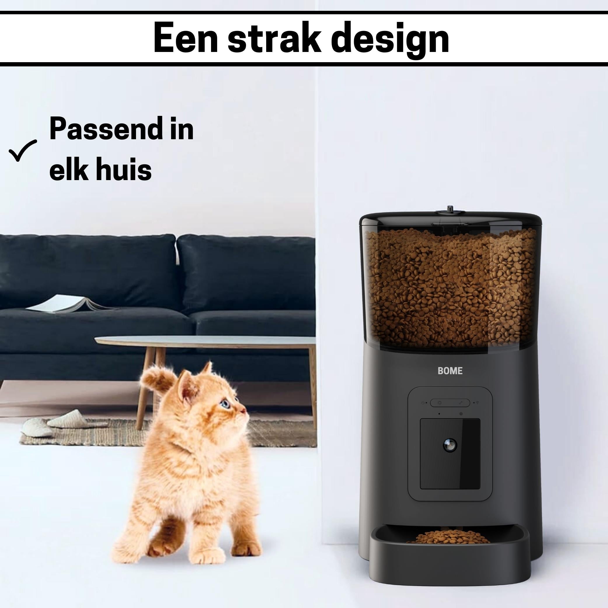 Slimme Voerautomaat voor Katten - Met Camera en Geluidsfunctie - Inclusief SD-Kaart - Elegante Zwarte Ontwerp - modernized.nl