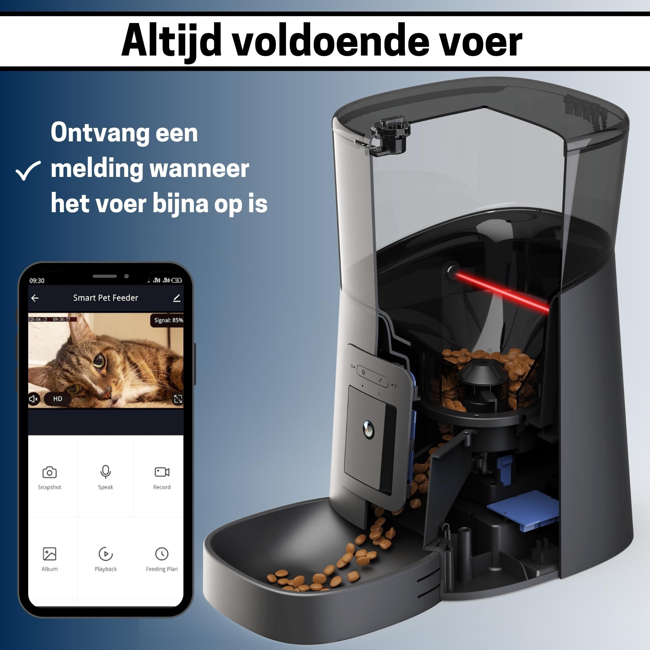 Slimme Voerautomaat voor Katten - Met Camera en Geluidsfunctie - Inclusief SD-Kaart - Elegante Zwarte Ontwerp - modernized.nl