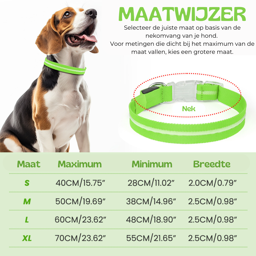 GlowGuard Lichtgevende LED Hondenhalsband | Groen