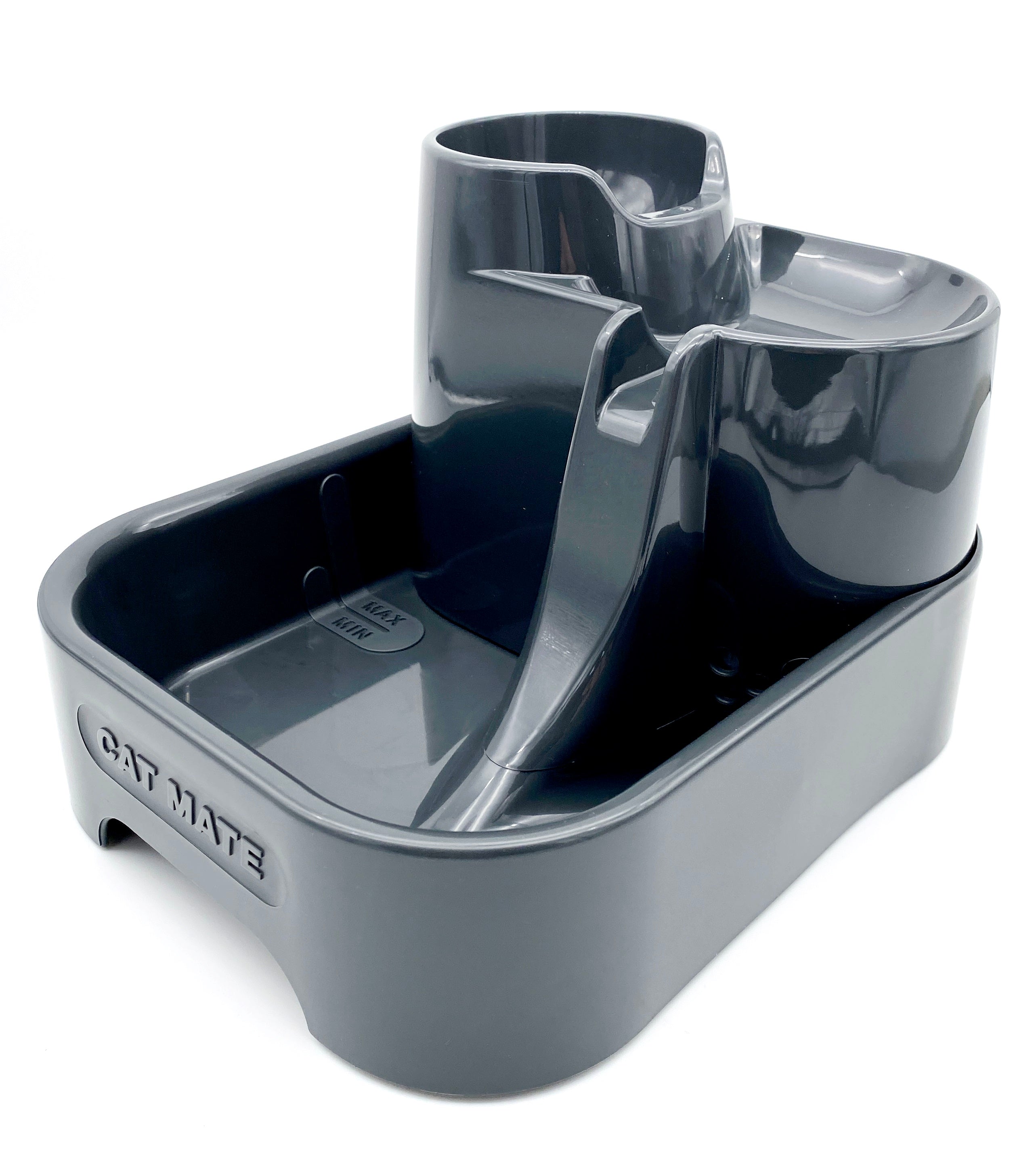 Stylish Dark Grey Cat Mate Three-Tier Pet Fountain – Keep Your Feline Hydrated! - modernized.nl