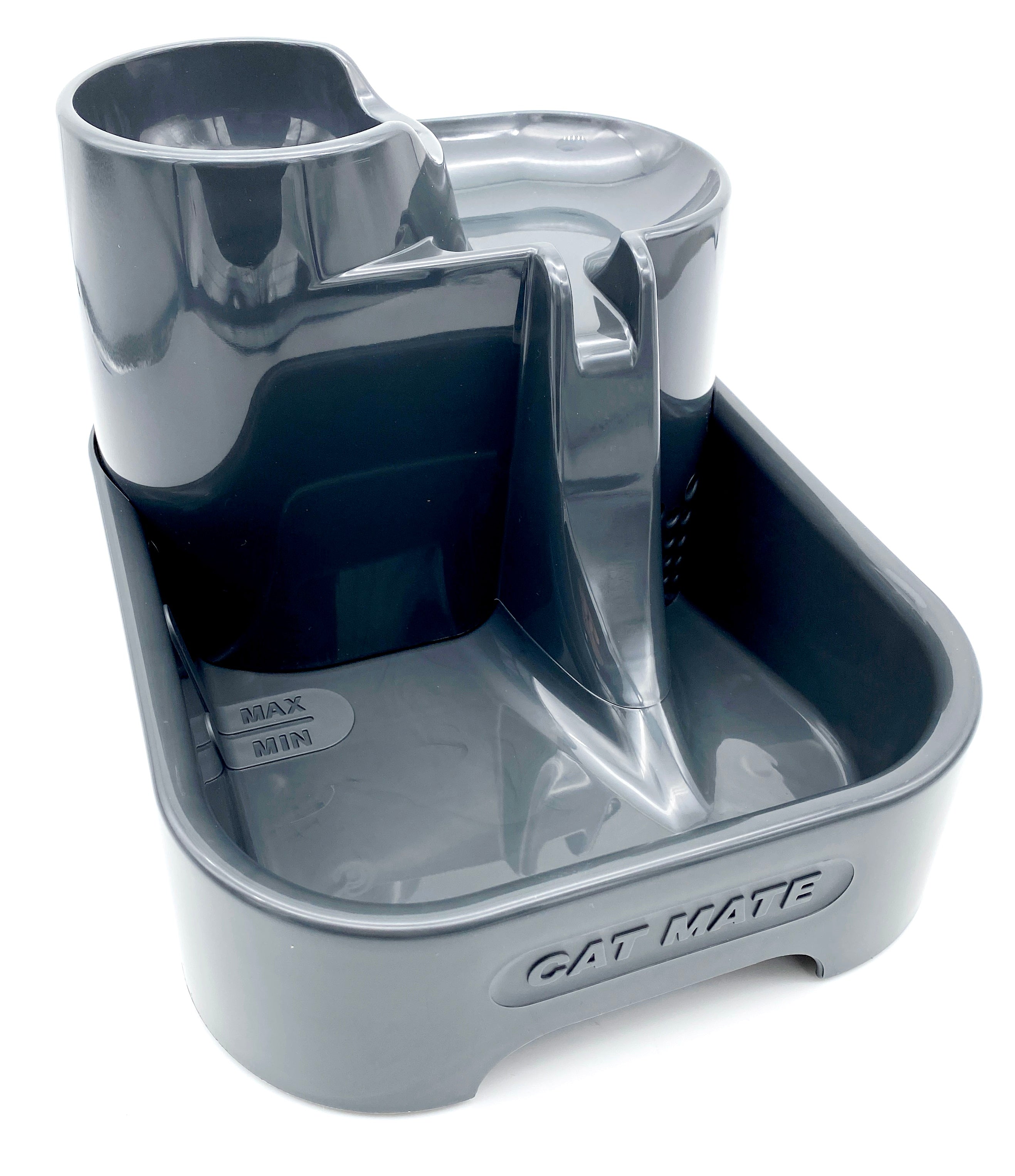 Stylish Dark Grey Cat Mate Three-Tier Pet Fountain – Keep Your Feline Hydrated! - modernized.nl