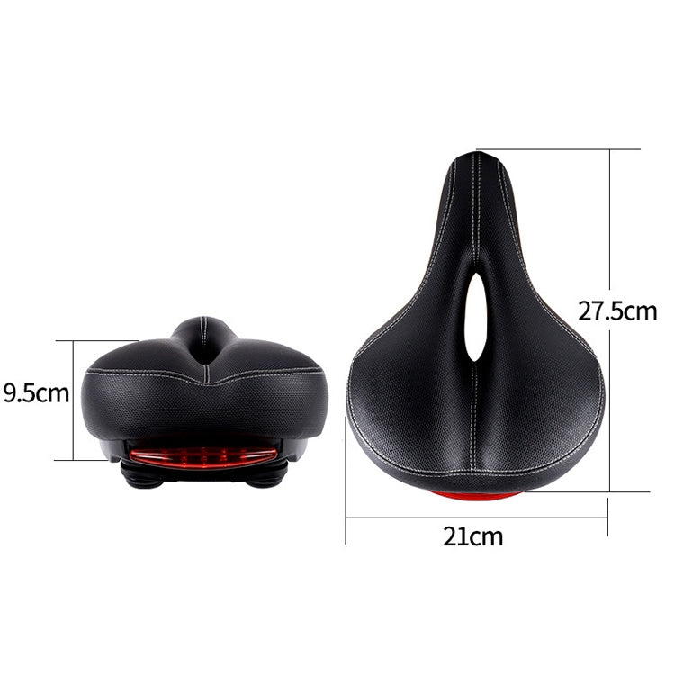 Bicycle Seat With Taillights With Light Mountain Bike Bicycle Saddle Seat Cushion(Black) - modernized.nl