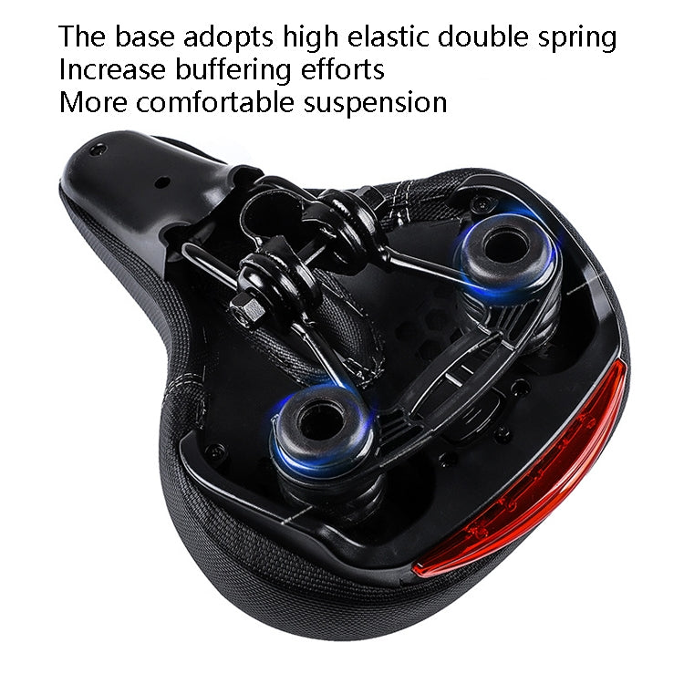 Bicycle Seat With Taillights With Light Mountain Bike Bicycle Saddle Seat Cushion(Black) - modernized.nl