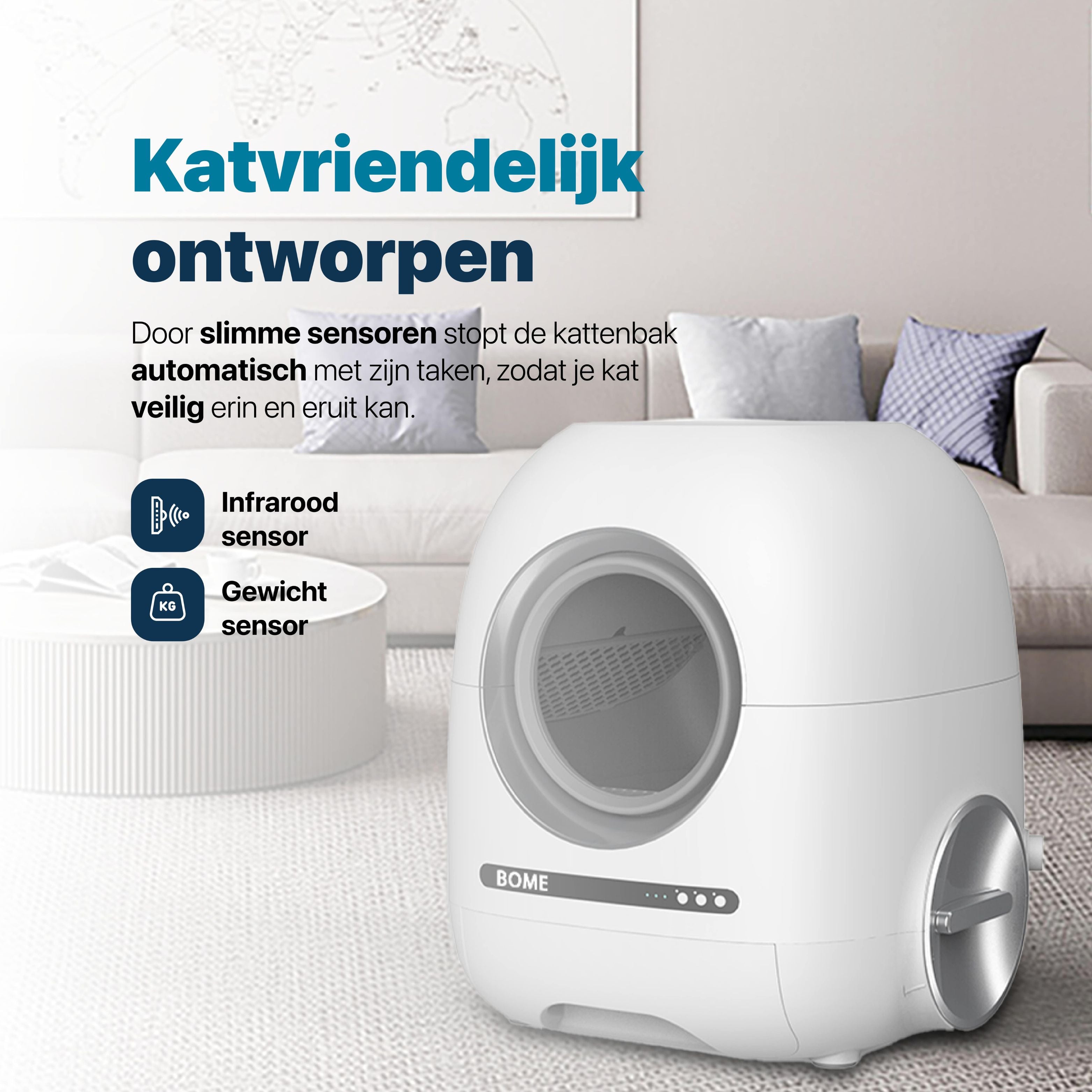 Slimme Zelfreinigende Kattenbak met Camera en App - Voor een Zorgeloze Zorg voor je Kat - modernized.nl