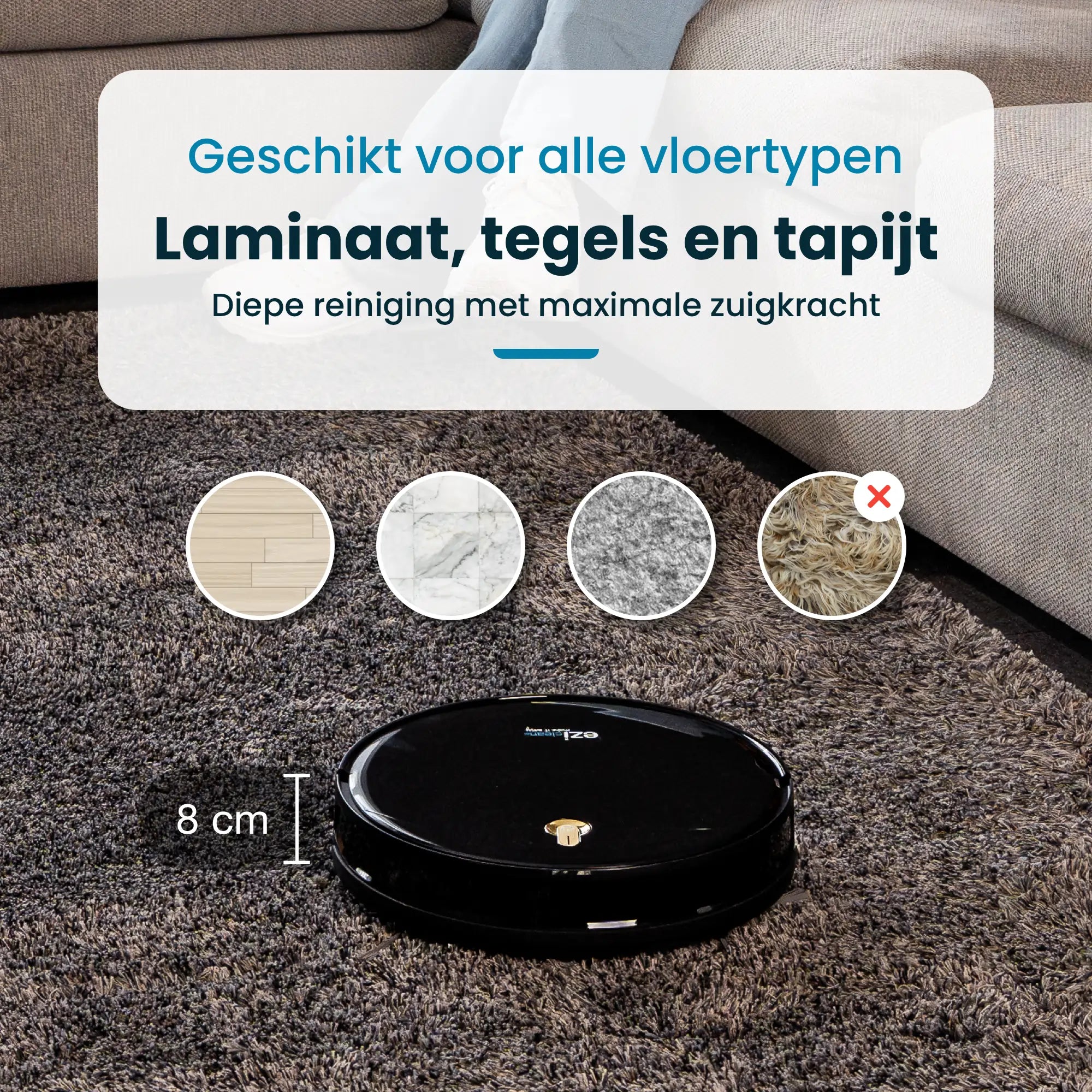 Eziclean® I-Bot Z5 Robotstofzuiger met Geavanceerde Dweilfunctie voor Eenvoudige Schoonmaakervaring - modernized.nl