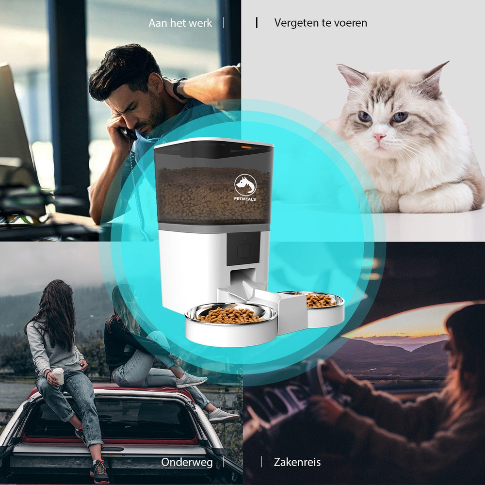 PetMeals® Smart WiFi-Enabled Automatic Feeder - Dual Bowl Design