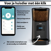 Slimme Voerautomaat voor Katten - App & Geluid - Automatische Voerbak in Elegant Zwart - modernized.nl