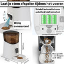 Slimme Voerautomaat met Camera en Audio - Inclusief SD-Kaart - Automatische Kattenvoerbak in stijlvol Wit - modernized.nl