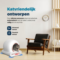Slimme Zelfreinigende Kattenbak - Automatisch, App-gestuurd en Met Touchscreen - Prachtig Roze Design - modernized.nl