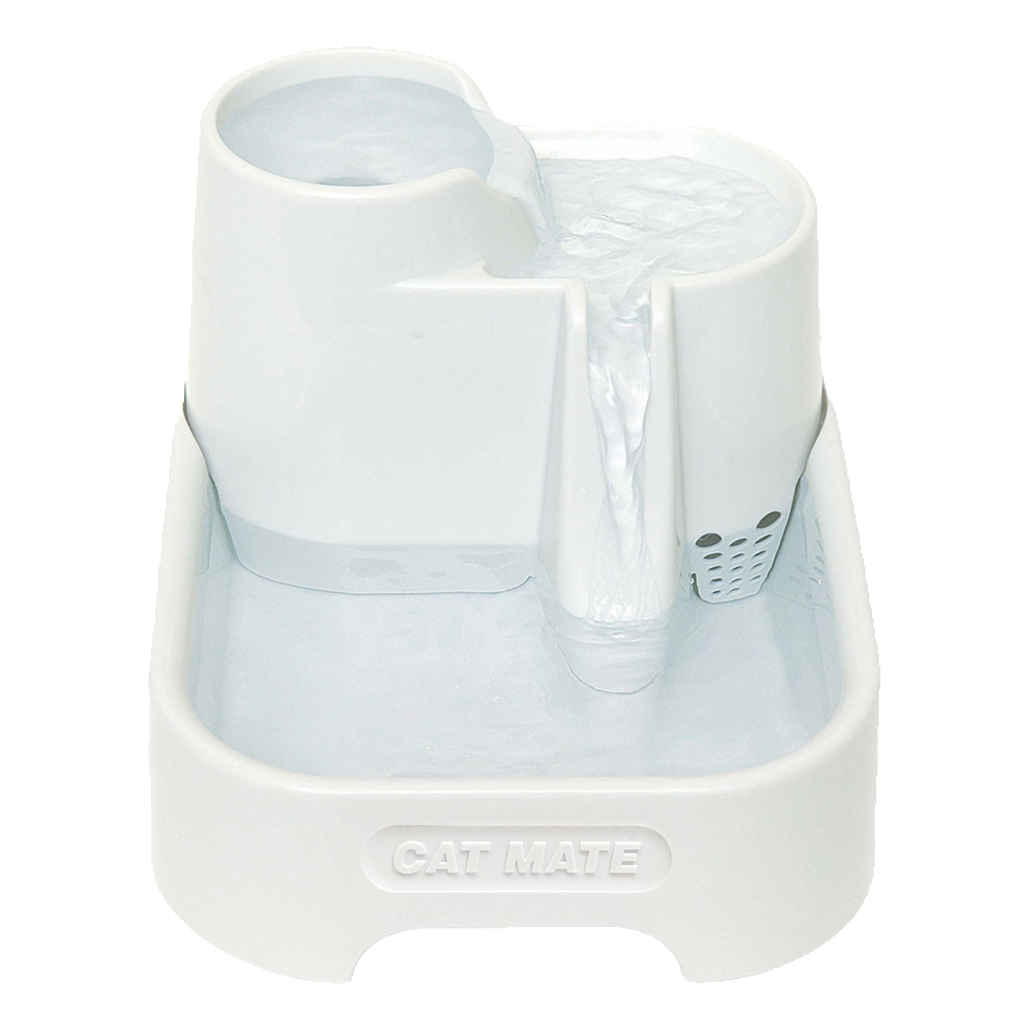 Cat Mate Triple-Action Pet Fountain – Elegant White (Model 335E)