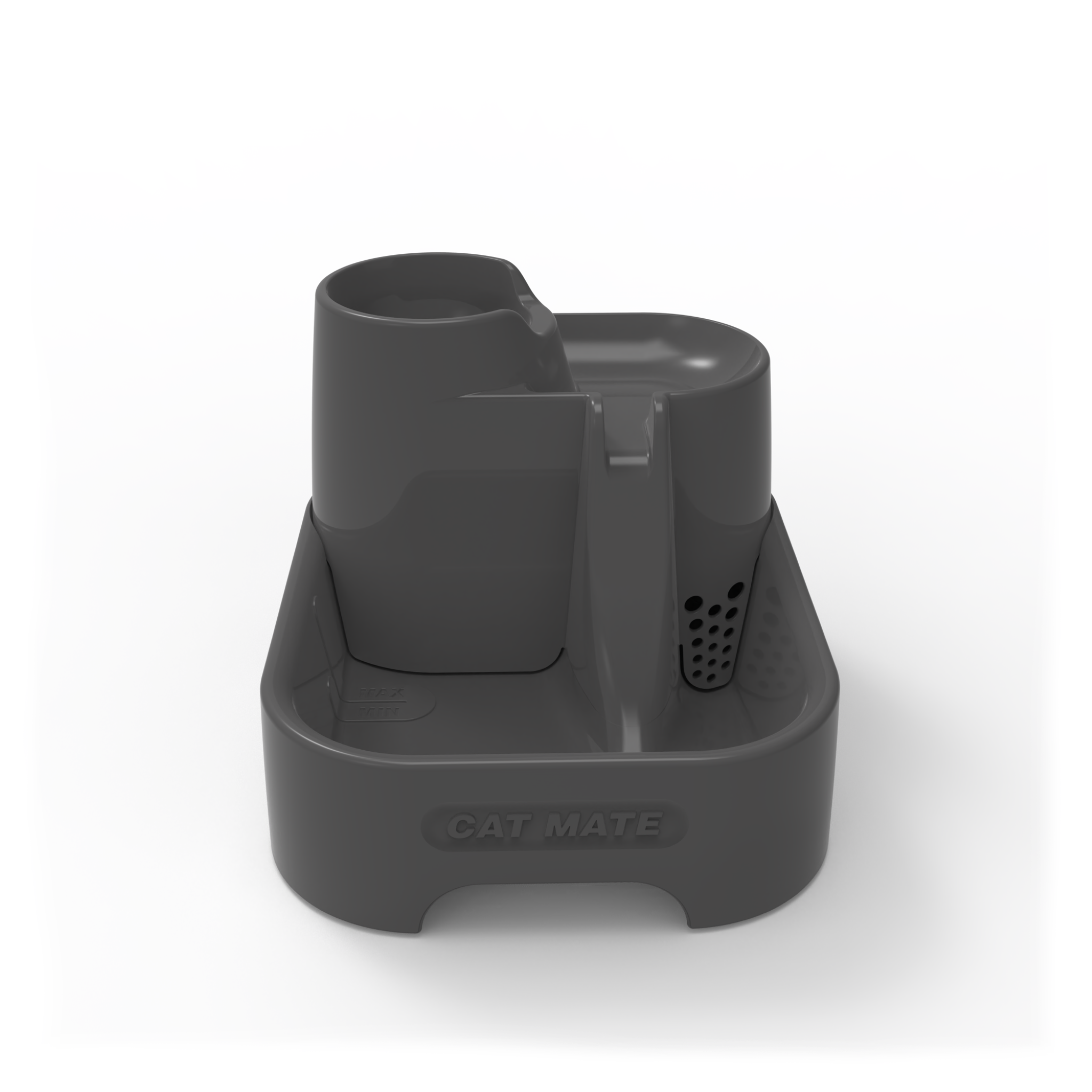 Stylish Dark Grey Cat Mate Three-Tier Pet Fountain – Keep Your Feline Hydrated!