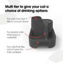 Stylish Dark Grey Cat Mate Three-Tier Pet Fountain – Keep Your Feline Hydrated! - modernized.nl