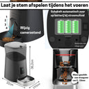 Slimme Voerautomaat met Camera en Audio - RVS Voerbak met SD-kaart - Voor Katten en Honden - Stijlvol Zwart Design - modernized.nl