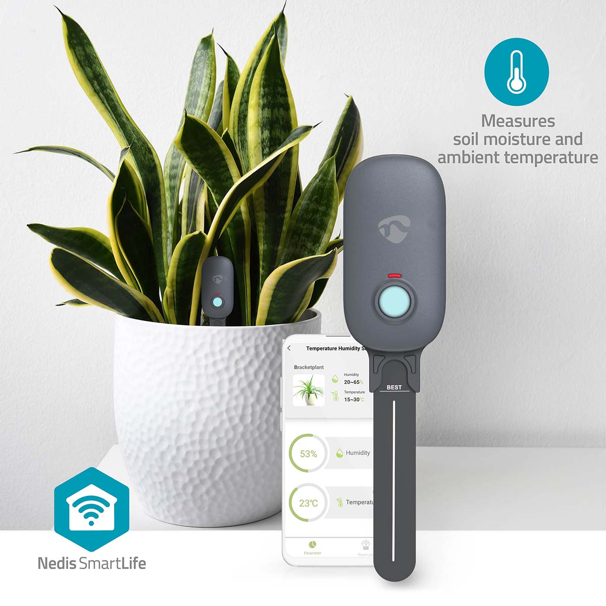 SmartLife Bodemvochtmeter Bluetooth® - Batterij Gevoed - IP55