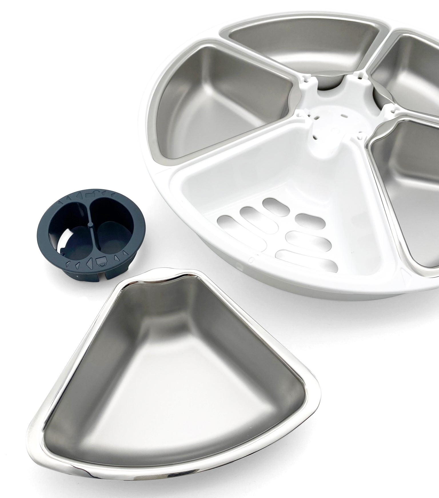 Closer Pets Five-Meal Automatic Pet Feeder with Stainless Steel Bowl Inserts (C500) - modernized.nl
