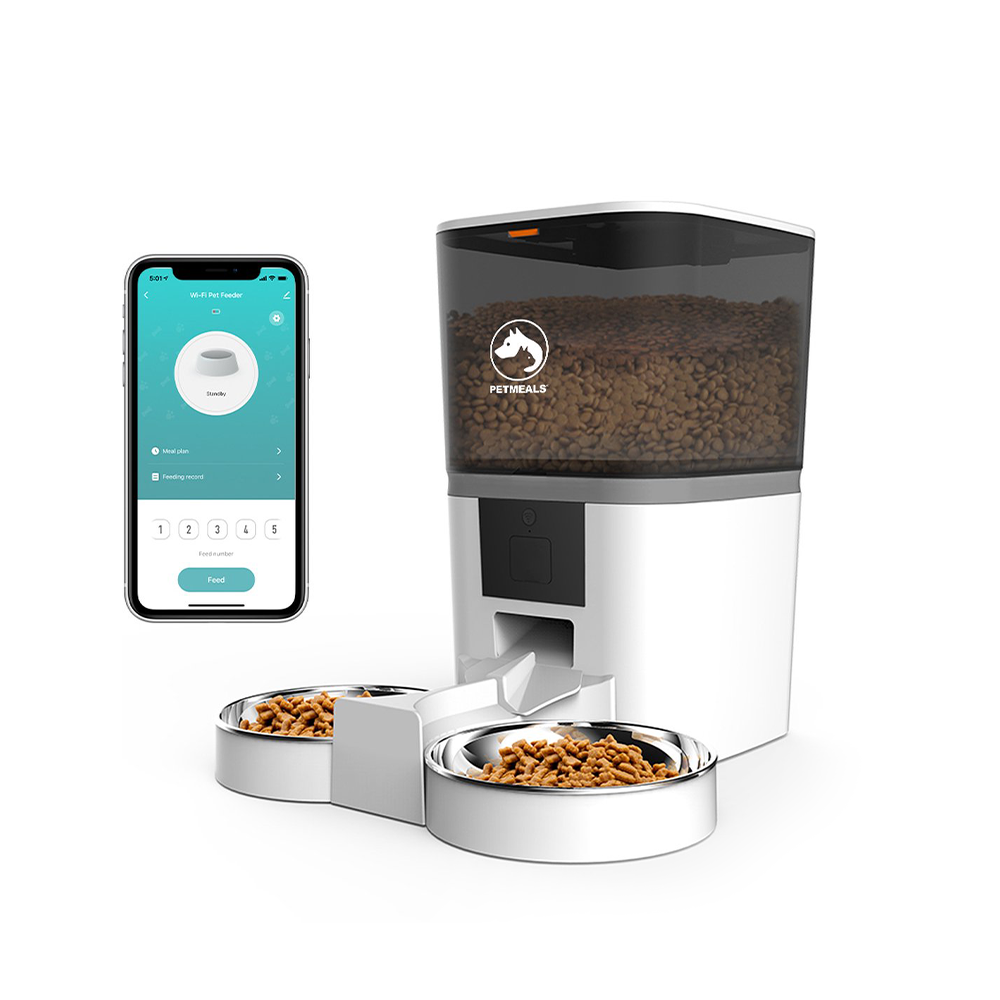 PetMeals® Smart WiFi-Enabled Automatic Feeder - Dual Bowl Design
