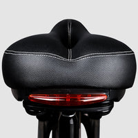 Bicycle Seat With Taillights With Light Mountain Bike Bicycle Saddle Seat Cushion(Black) - modernized.nl