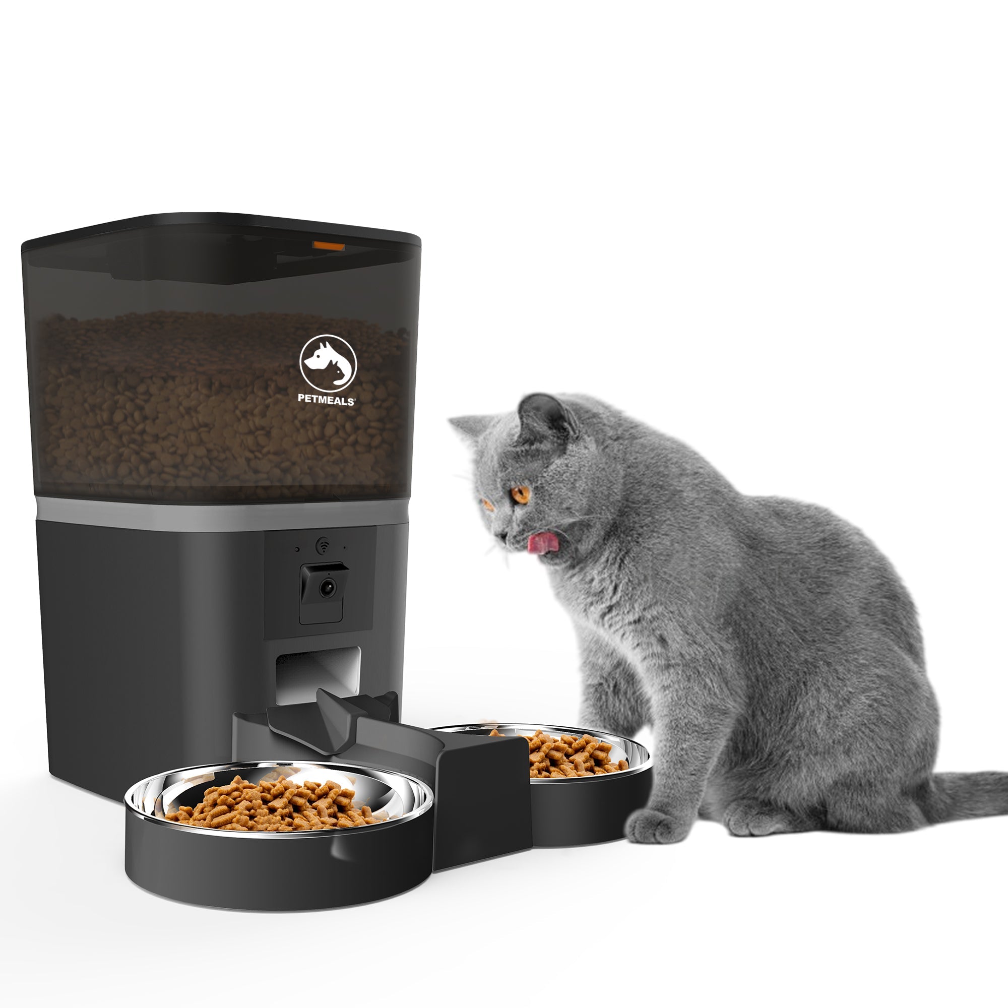 PetMeals® Automatische Voerbak met Camera - Dubbele Kom voor Zorgeloze Voeding